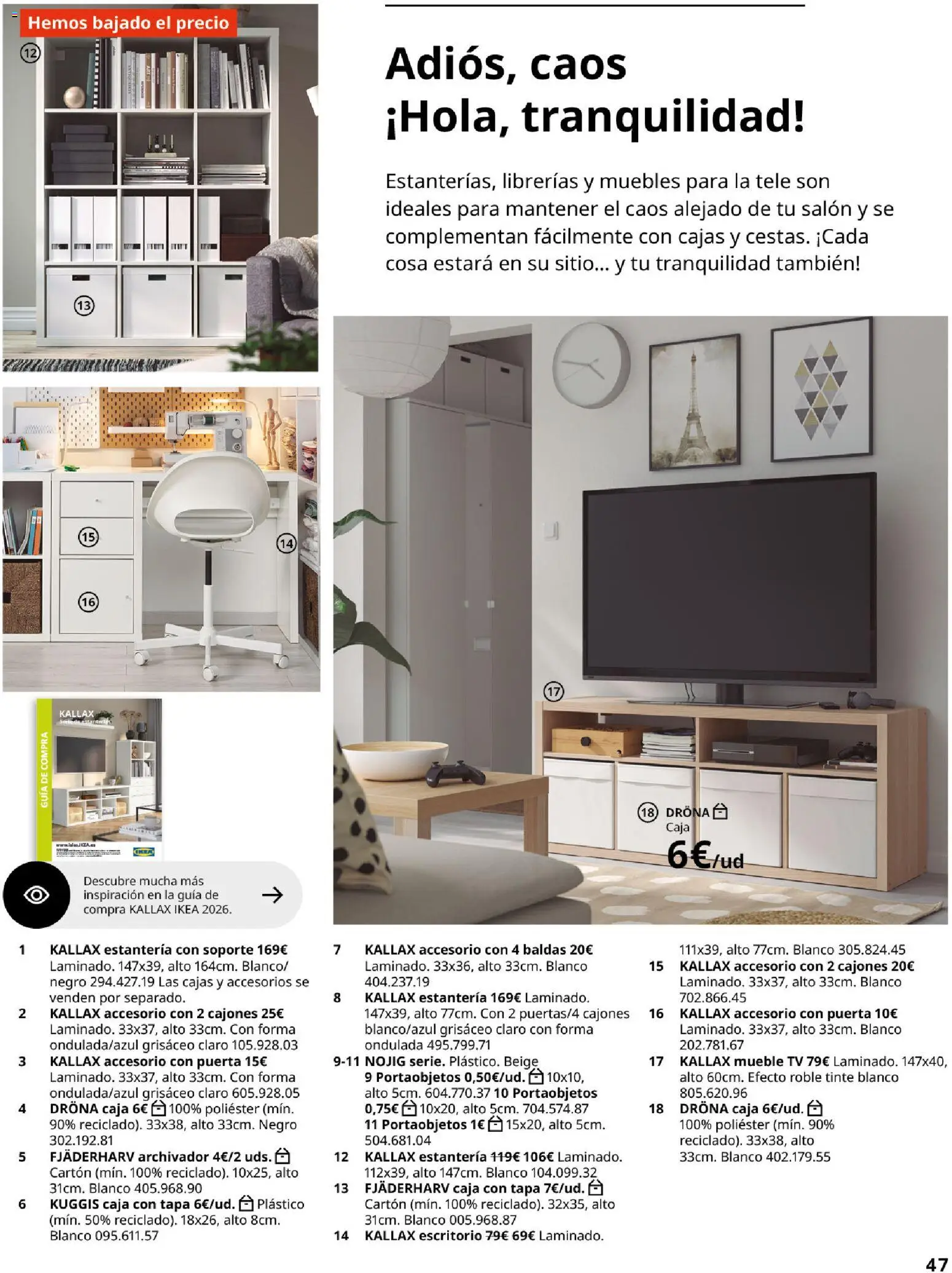 Catálogo IKEA Organización en el hogar │ válido desde el 15/01/2026 | Página: 47 | Productos: Tinte, Archivador, Muebles, Caja