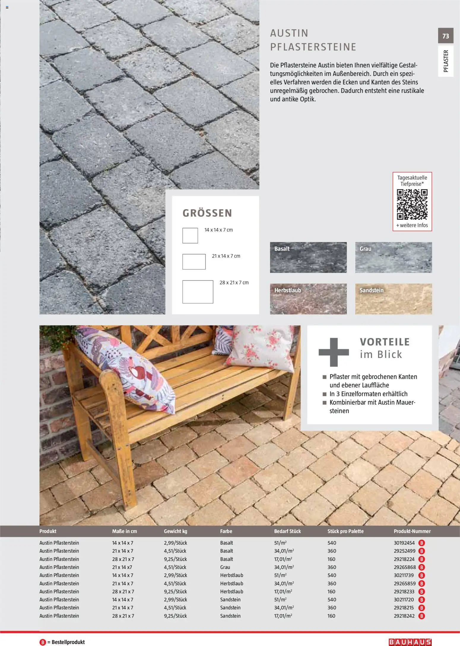 Bauhaus Gartenbaumaterialien 2026 – gültig ab 02.03.2026 | Seite: 73 | Produkte: Gewicht