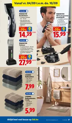 Lidl Folder week 36 - Voorbeeld van een folder van Lidl, geldig van 31/08/2026 | Pagina: 27 | Producten: Badhanddoek, Trimmer, Tondeuse