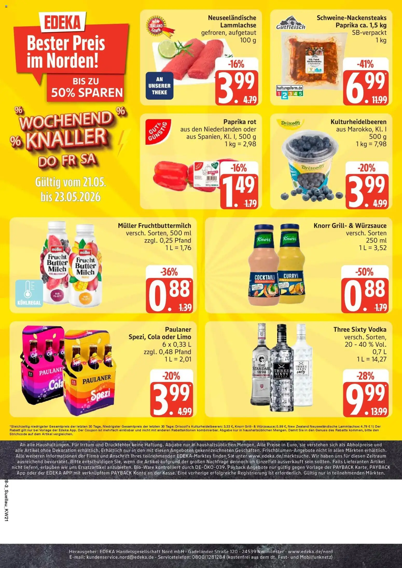 Edeka Prospekt Mölln – gültig ab 17.05.2026 | Seite: 28 | Produkte: Grill, Cola, Milch, Paulaner spezi