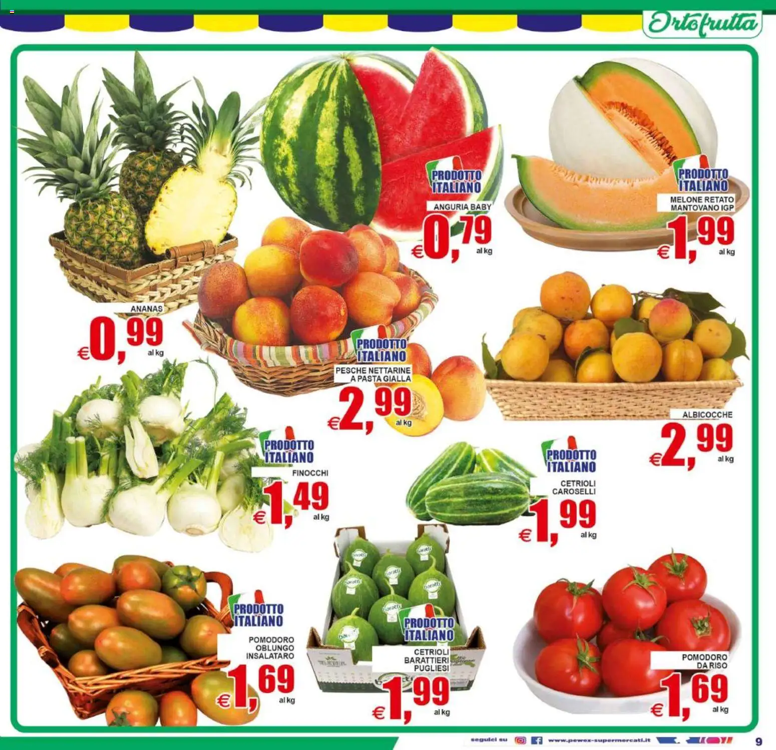 Volantino Pewex del 19/06/2026 | Pagina: 9 | Prodotti: Riso, Cetrioli, Ananas, Melone