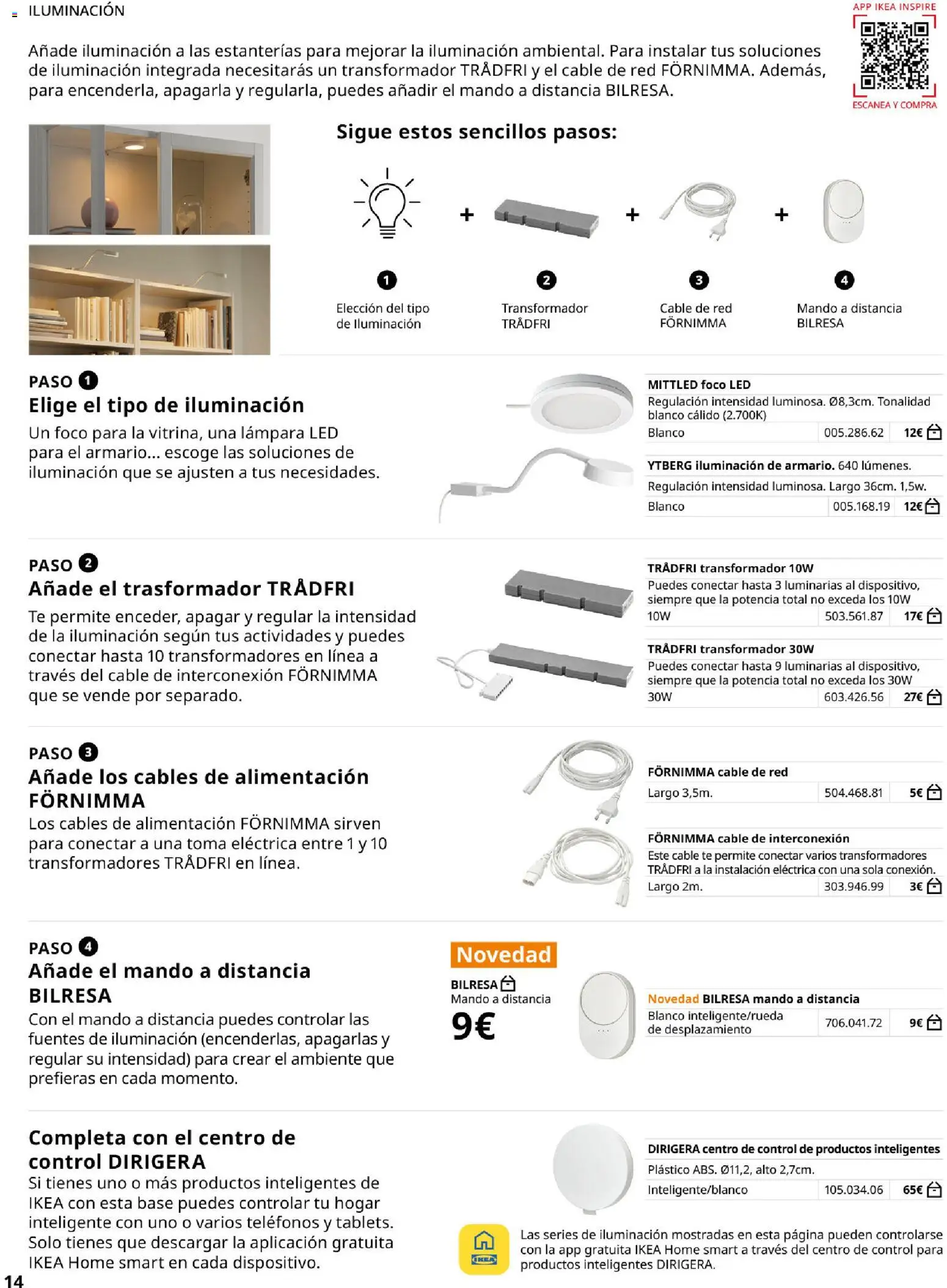 Catálogo IKEA Bily │ válido desde el 01/02/2026 | Página: 14 | Productos: Cable, Iluminación, Armario, Lámpara