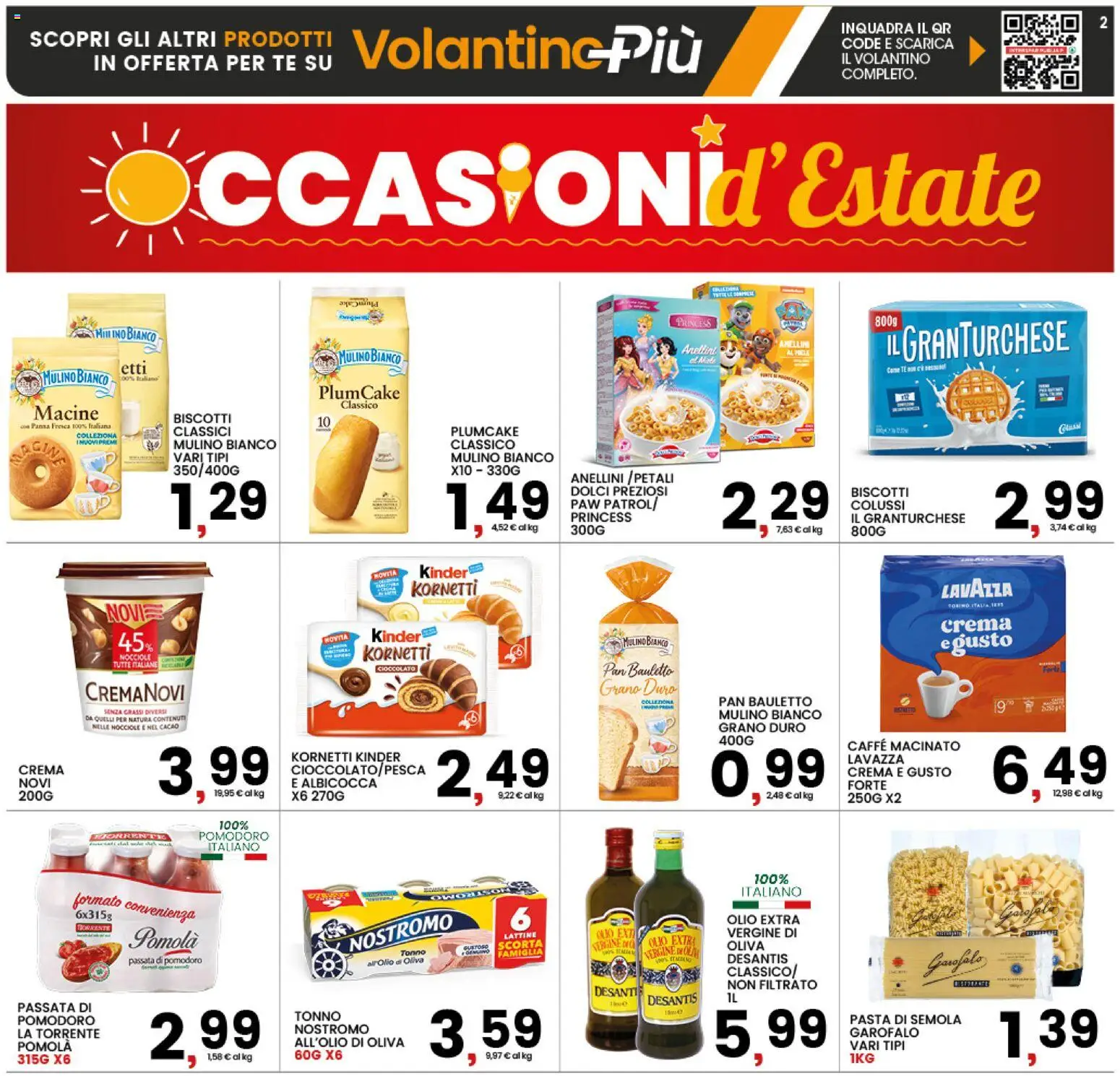 Volantino Interspar del 09/07/2026 | Pagina: 2 | Prodotti: Biscotti, Nocciole, Olio extra vergine, Cacao