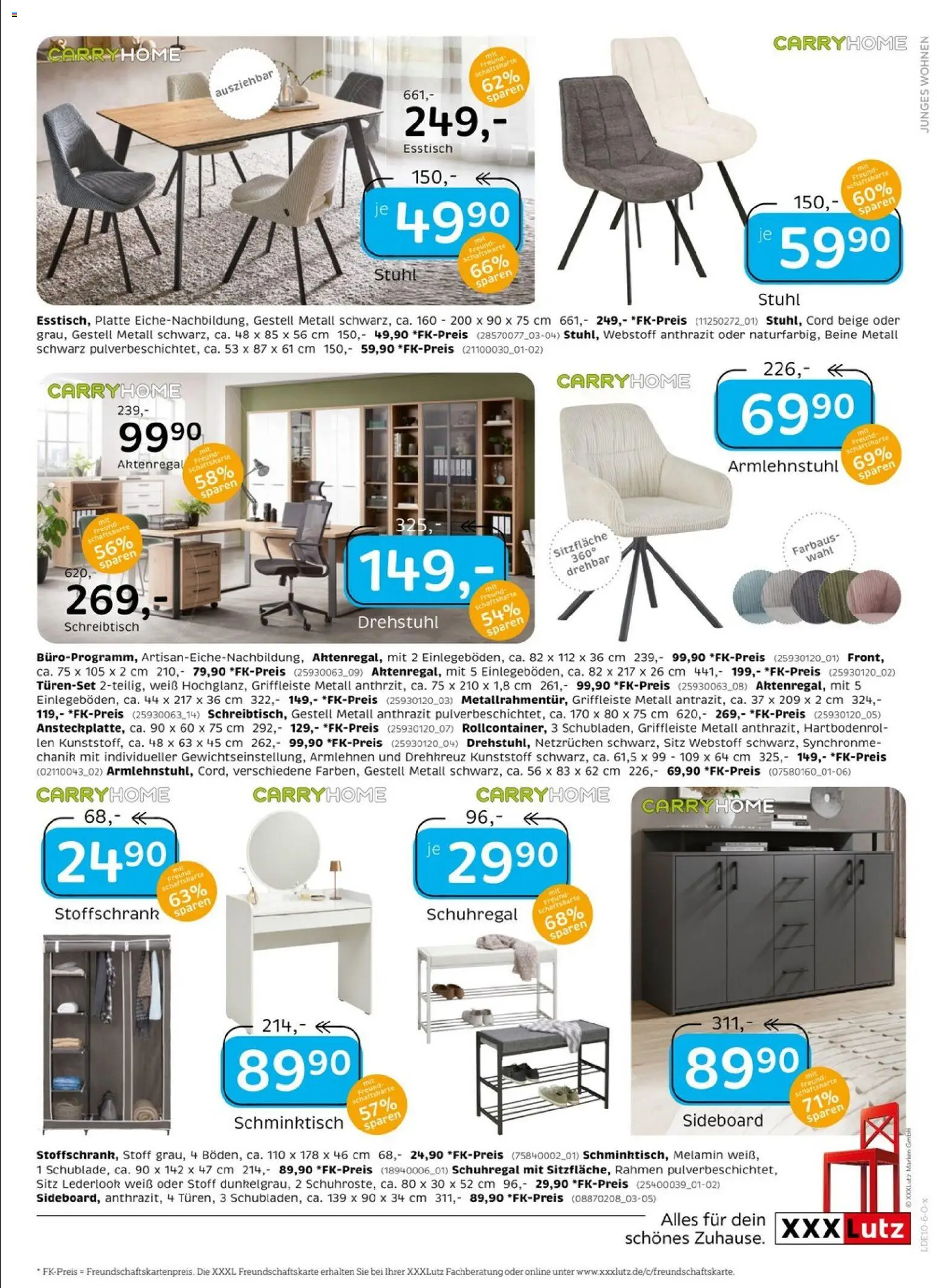 XXXLutz Restaurantgutscheine – gültig ab 26.09.2026 | Seite: 19 | Produkte: Sideboard, Esstisch, Schuhregal, Aktenregal