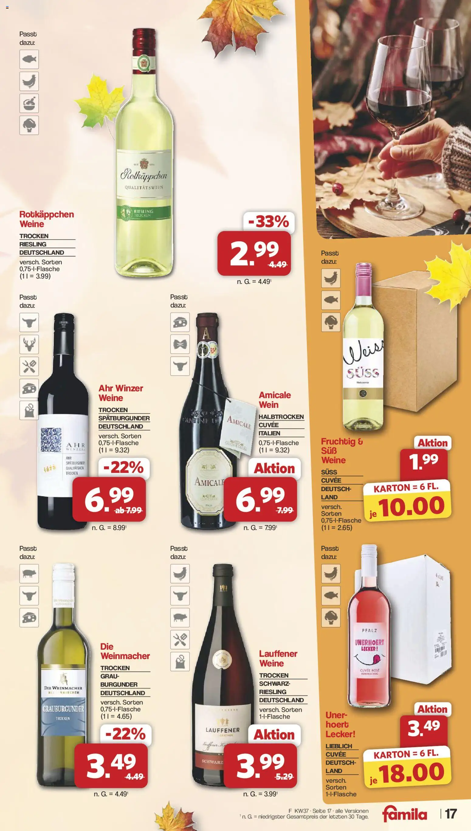Famila Nordwest Prospekt – gültig ab 07.09.2026 | Seite: 17 | Produkte: Rotkäppchen, Wein