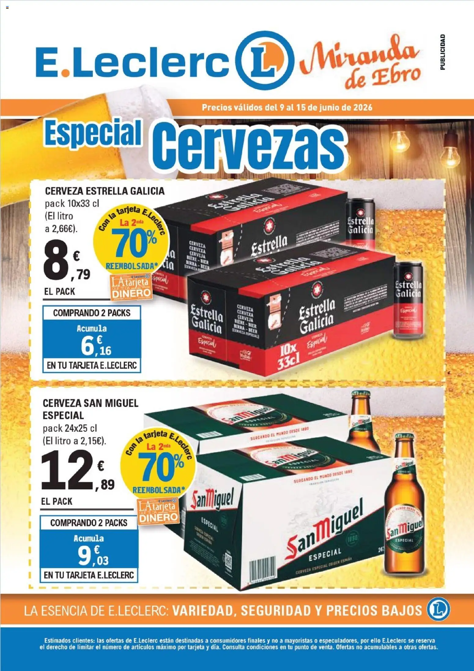E.Leclerc Miranda de Ebro │ válido desde el 09.06.2026 | Página: 1 | Productos: Cerveza, Té