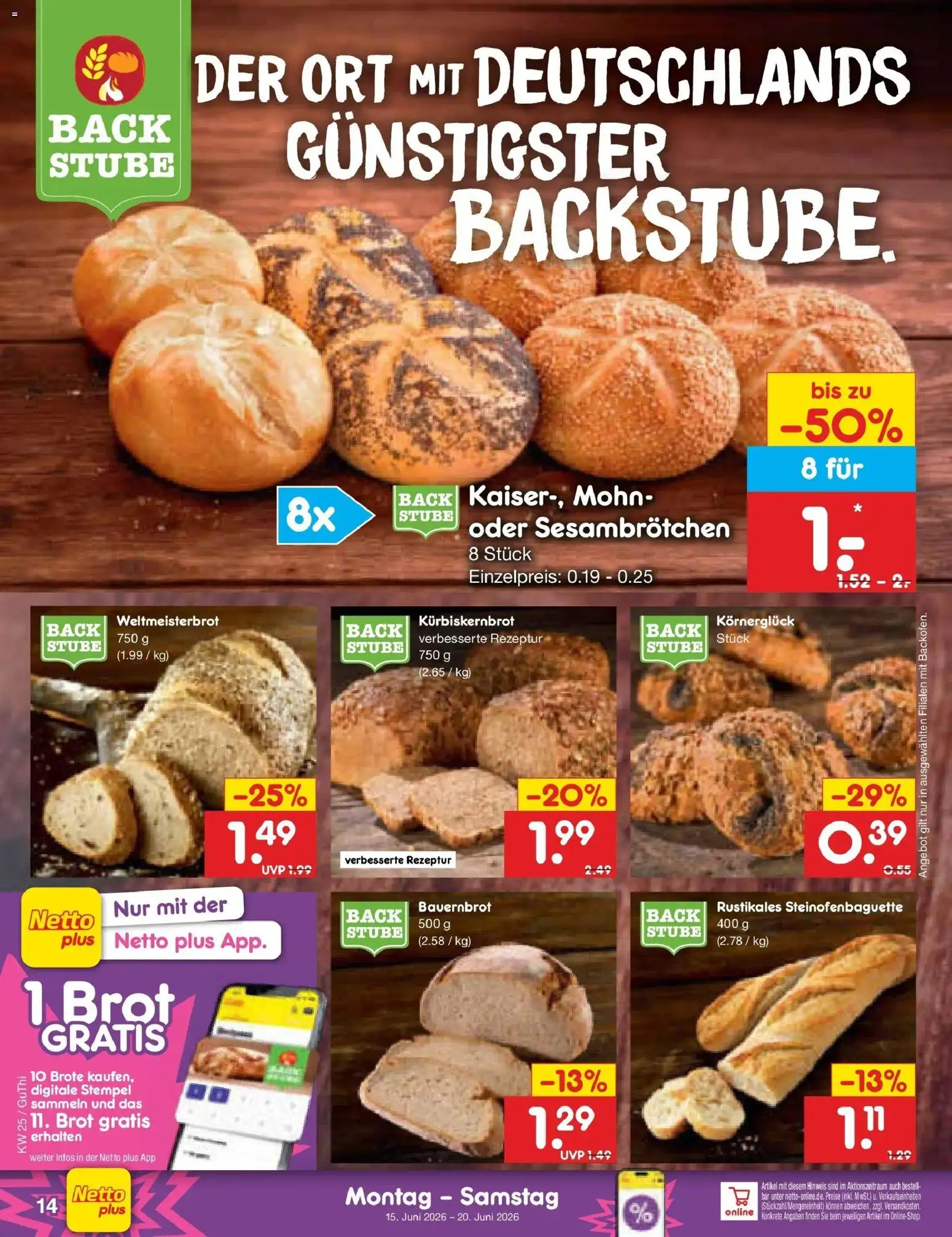 Netto Marken-Discount Prospekt Augustusburg – gültig ab 14.06.2026 | Seite: 18 | Produkte: Brot