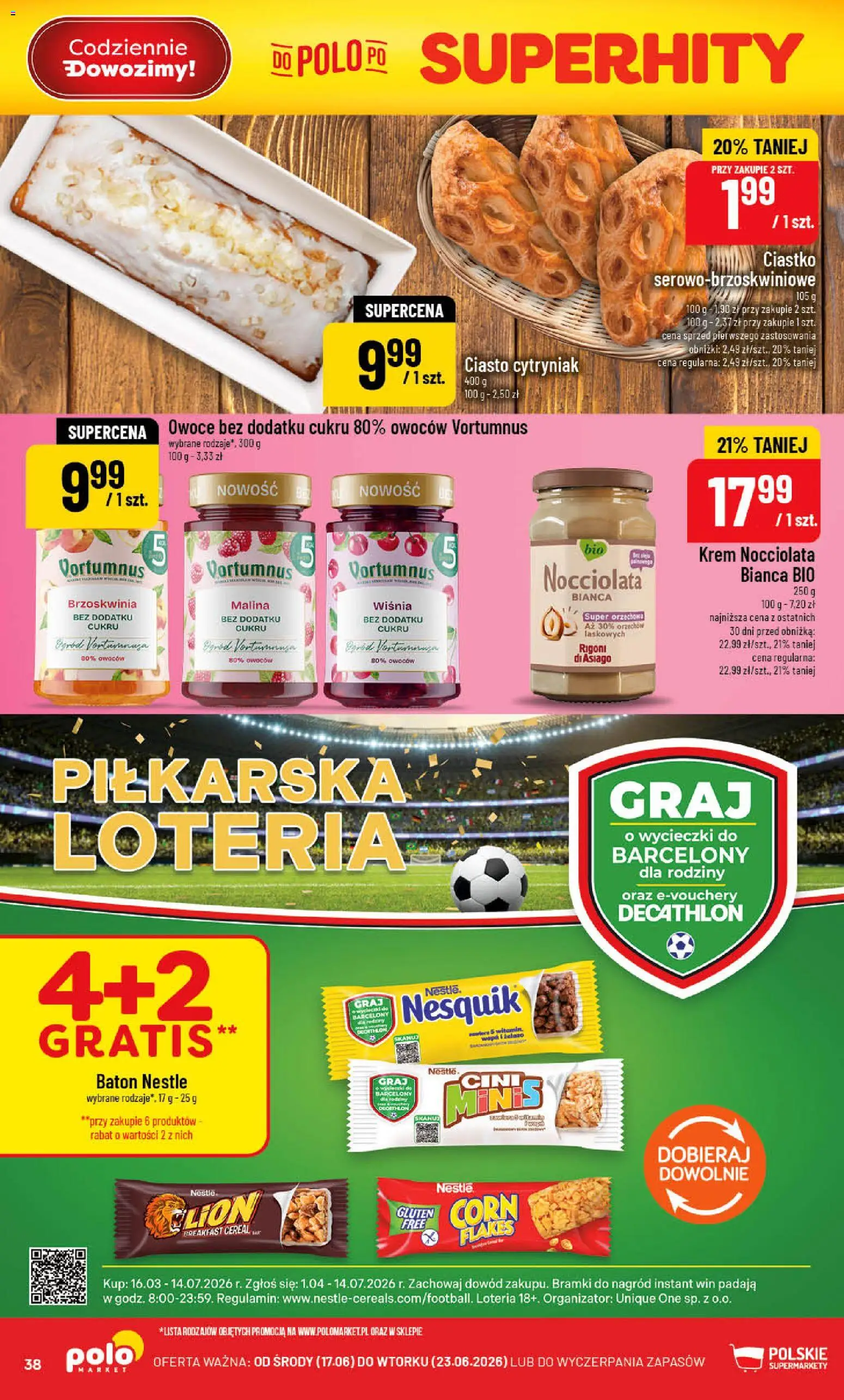 POLOmarket gazetka od 17.06.2026 | Strona: 38 | Produkty: Brzoskwinia, Malina, Baton, Krem
