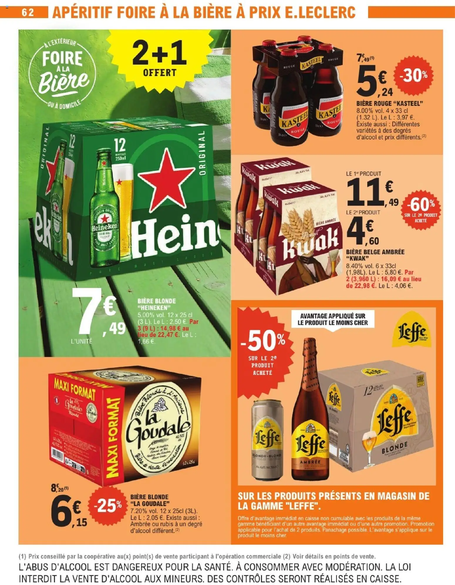 {H1} | Page: 62 | Produits: Goudale, Bière blonde, Bière blonde Heineken, Bière