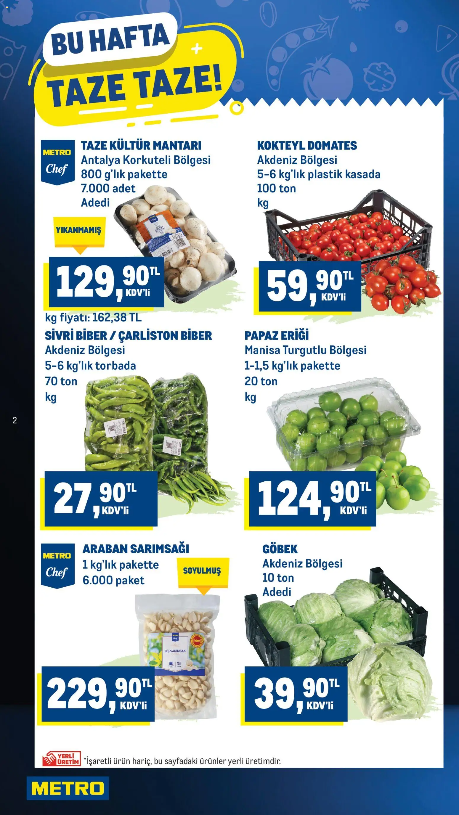 Metro Katalog - 22.05.2026 tarihinden itibaren geçerlidir | Sayfa: 2 | Ürünler: Domates, Biber, Sarımsak