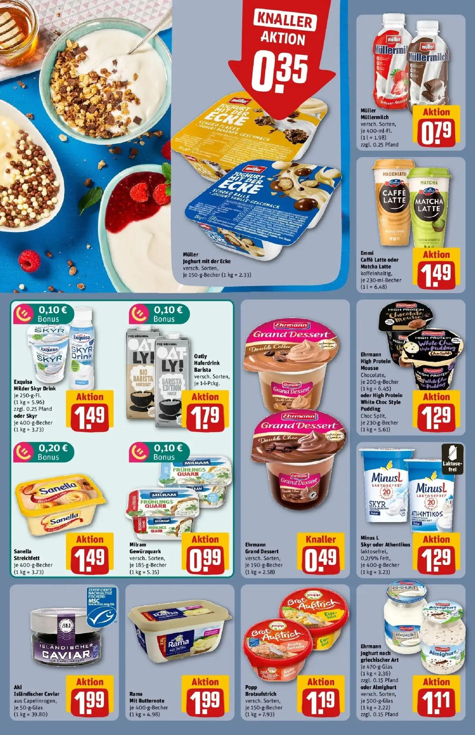 Rewe Prospekt Lübeck – gültig ab 27.07.2026 | Seite: 14 | Produkte: Joghurt, Milram, Oatly, Müllermilch