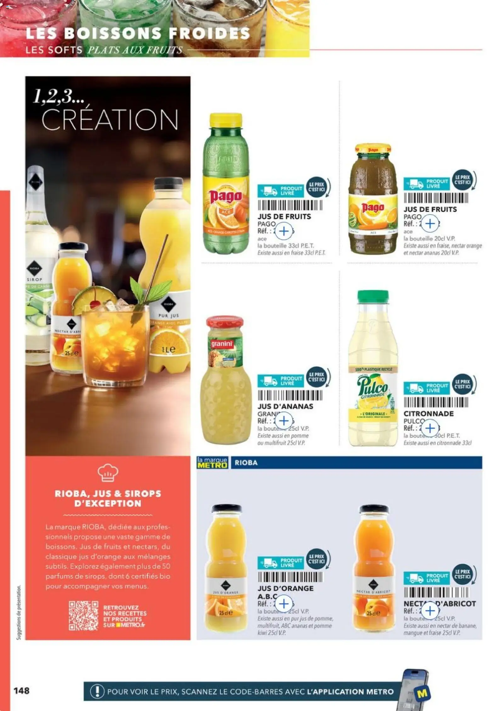 {H1} | Page: 148 | Produits: Jus d'orange, Pomme, Ananas, Livre
