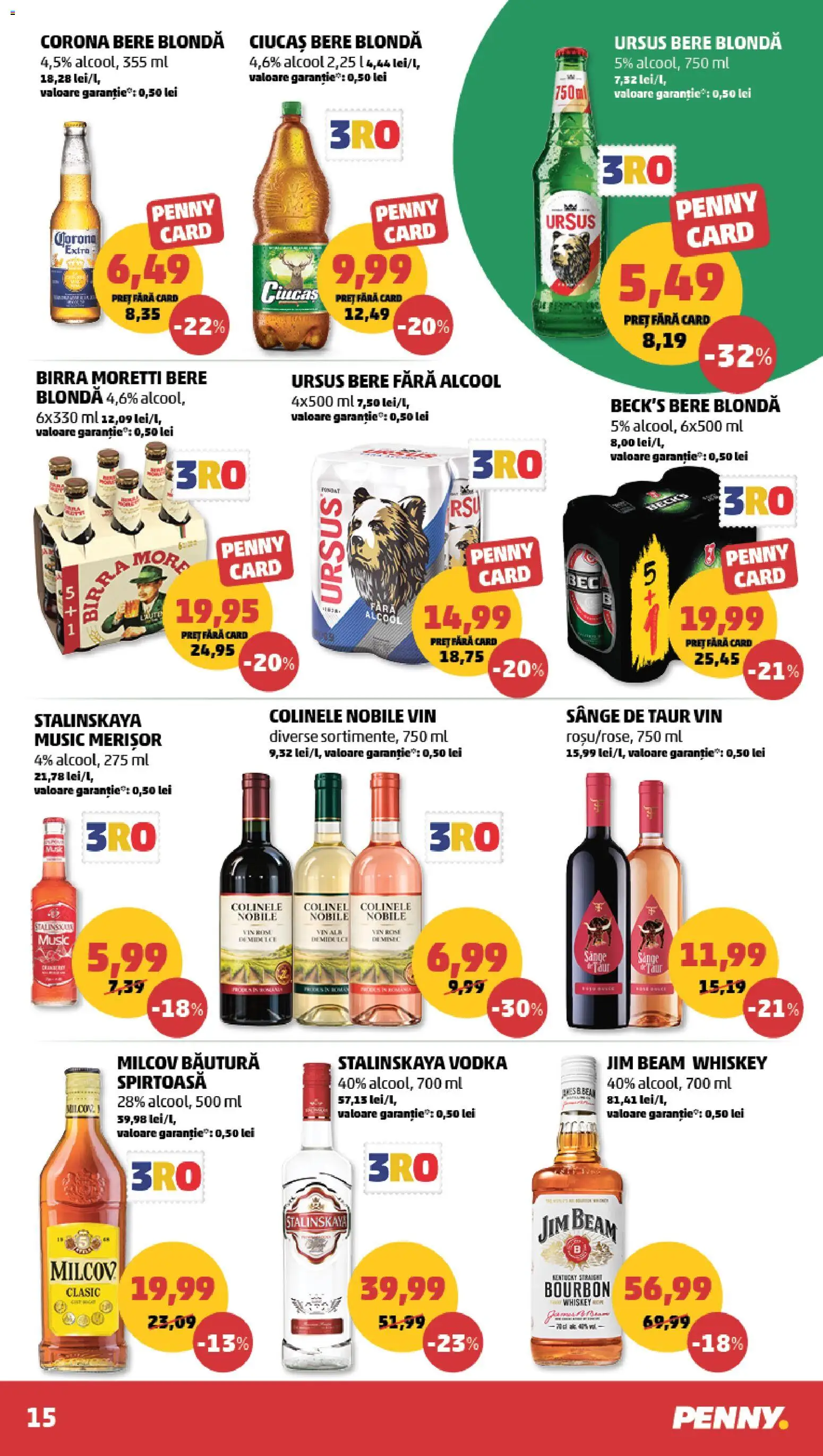 Noul catalog PENNY – valabil de la 15.04.2026 | Pagină: 15 | Produse: Vin, Bere, Vodka, Whiskey