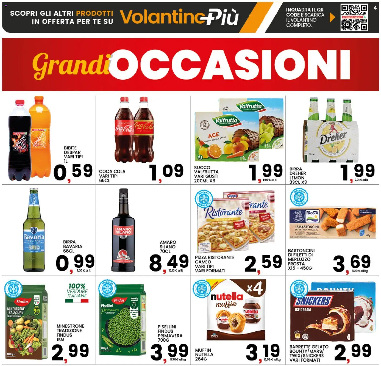 Volantino Interspar del 10/09/2026 | Pagina: 4 | Prodotti: Minestrone, Birra, Tè, Amaro