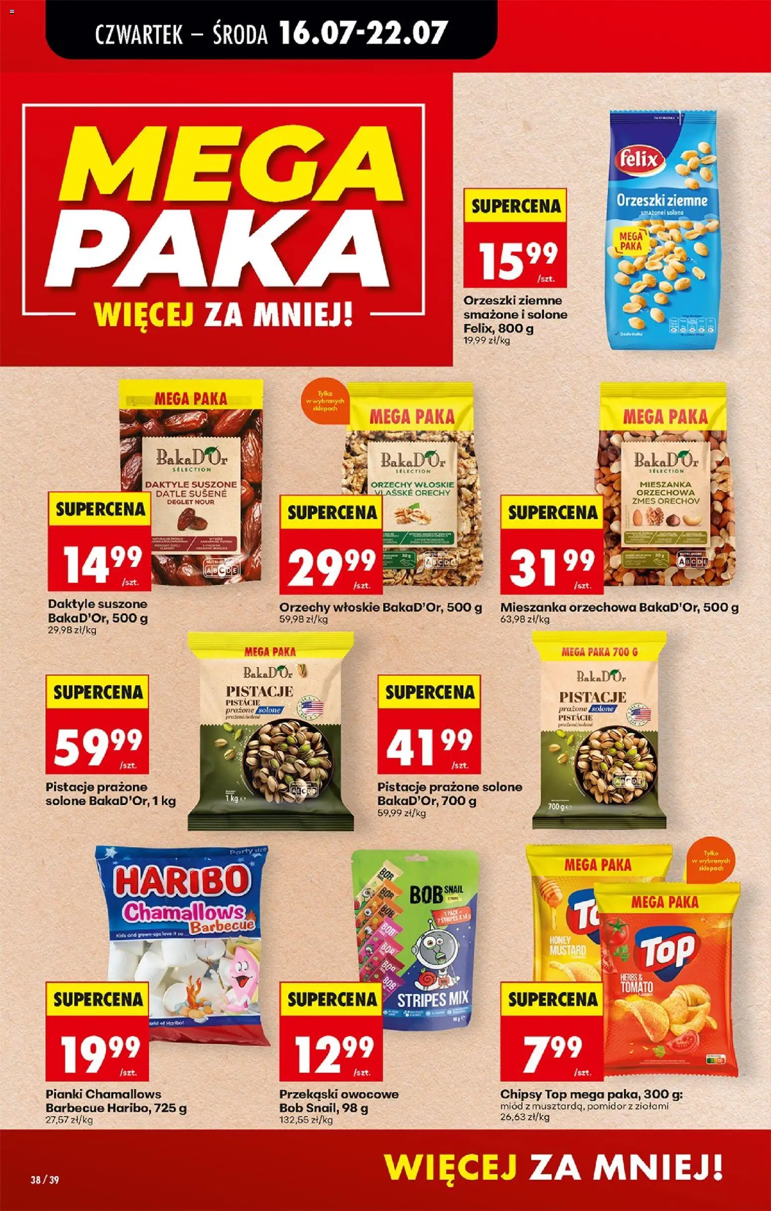 Biedronka gazetka od czwartku od 16.07.2026 | Strona: 52 | Produkty: Daktyle, Bób, Orzeszki ziemne, Orzechy
