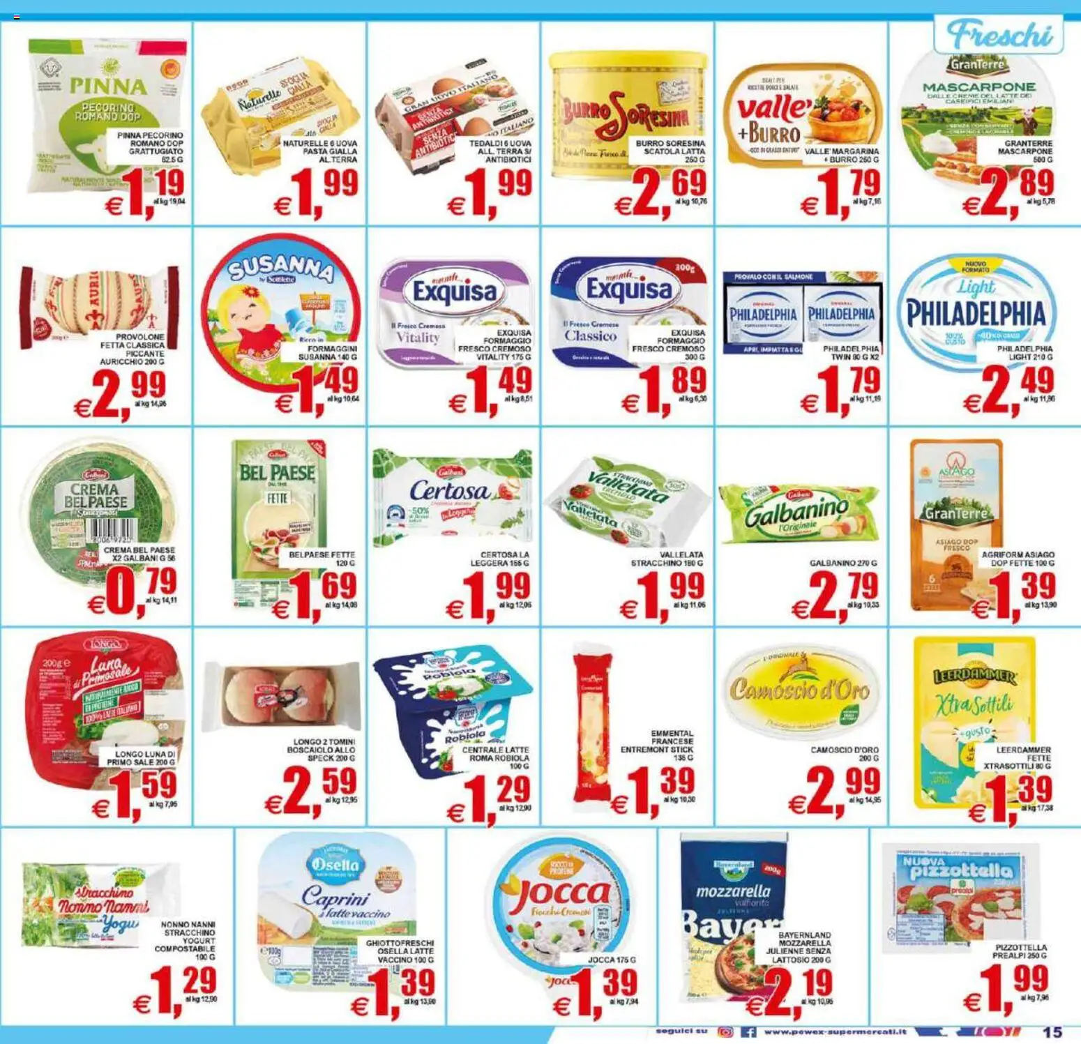 Volantino Pewex del 21/08/2026 | Pagina: 15 | Prodotti: Pecorino Romano, Pecorino, Emmental, Terra