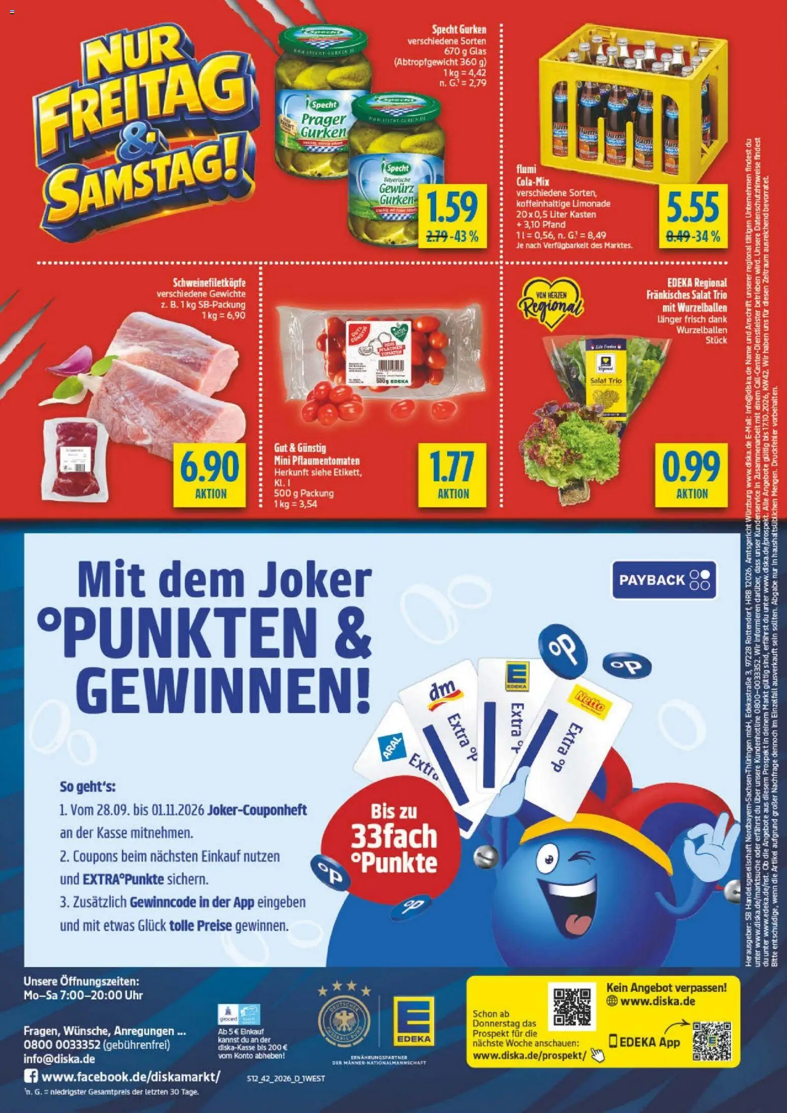 Diska Bayern – gültig ab 12.10.2026 | Seite: 12 | Produkte: Limonade, Gurken, Salat, Uhr