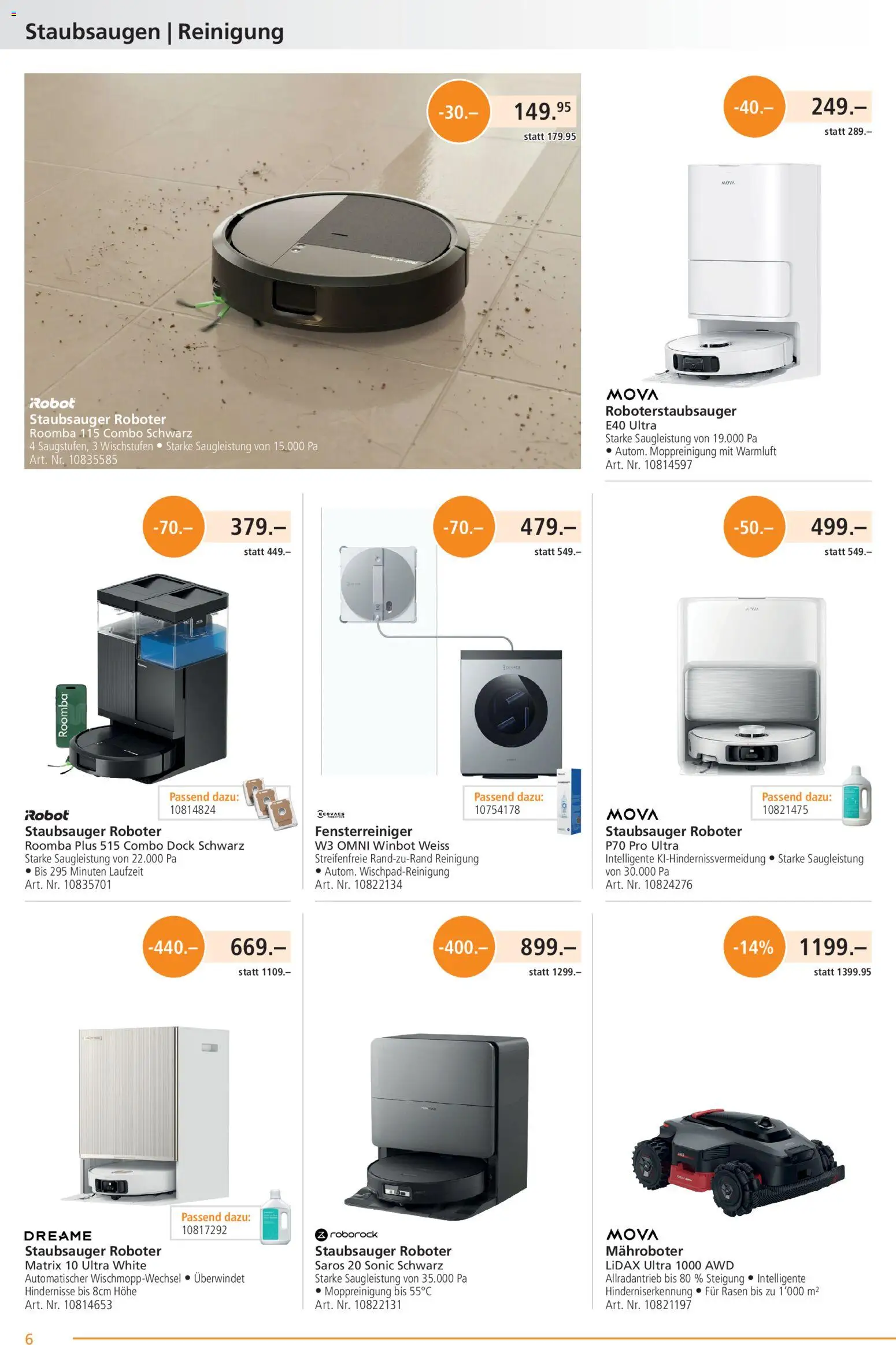 Fust aktionen – gültig ab 24.08.2026 | Seite: 6 | Produkte: Roboter, Staubsauger