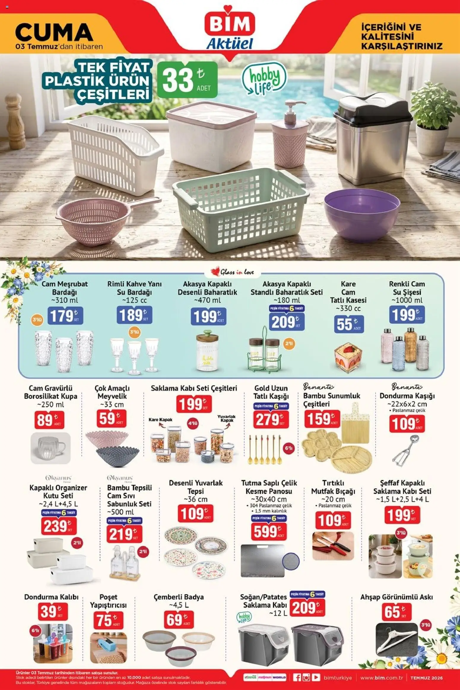 BİM - Katalog Cuma - 03 Temmuz 2026 tarihinden itibaren geçerlidir | Sayfa: 5 | Ürünler: Askı, Kutu, Su, Su bardağı