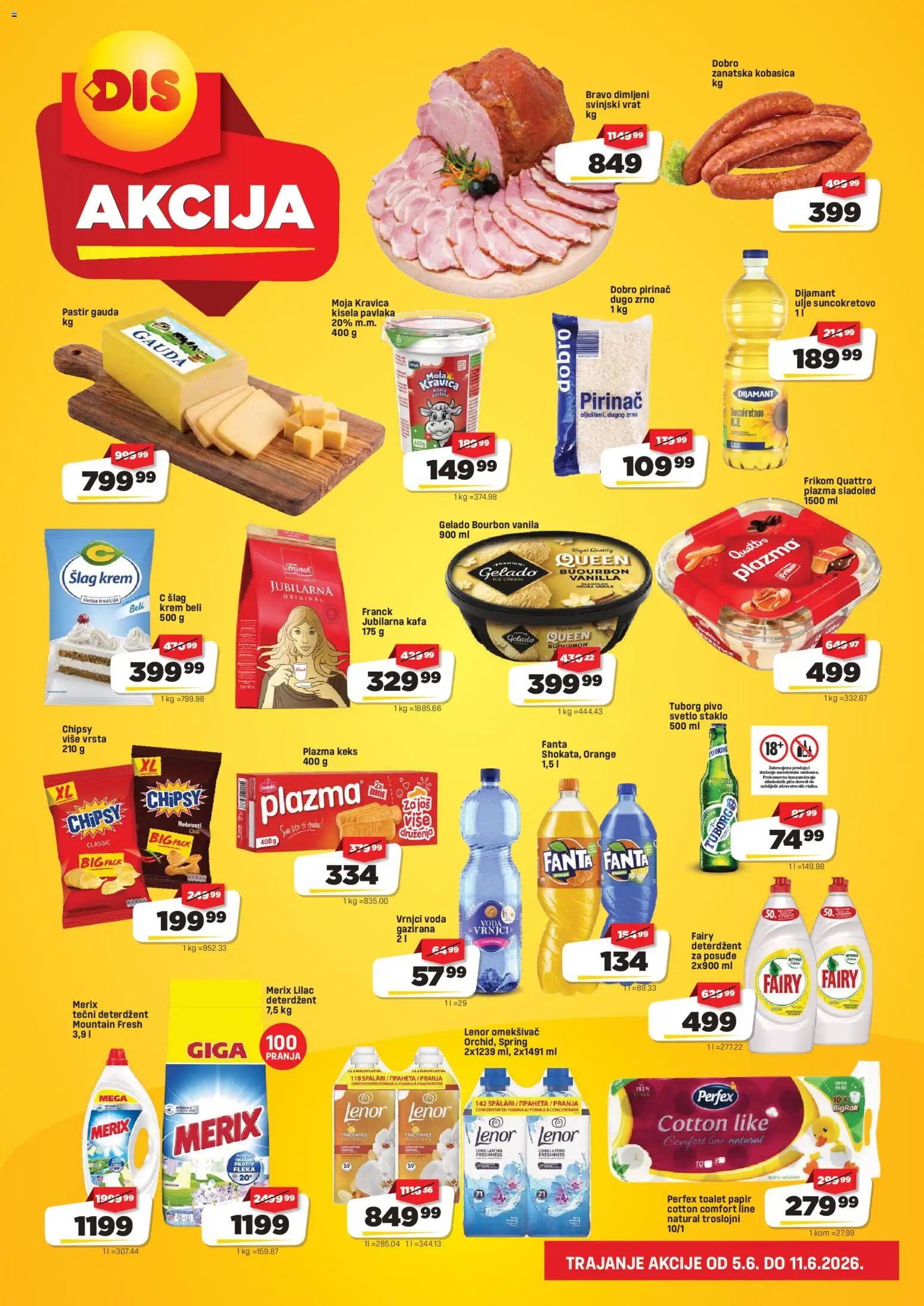 DIS katalog - važi od 05.06.2026 | Strana: 2 | Proizvode: Lenor, Plazma, Svinjski vrat, Kafa