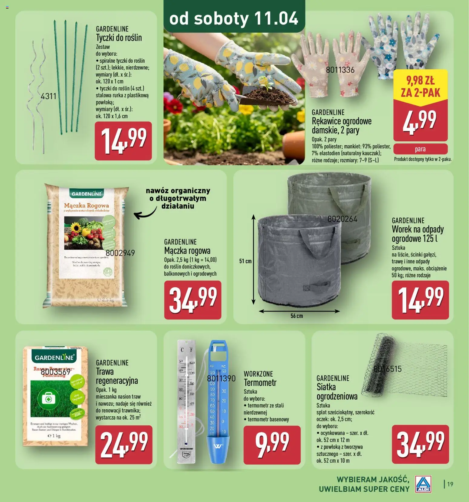 Aldi Gazetka - Katalog ogrodowy od 25.02.2026 | Strona: 19 | Produkty: Termometr, Siatka