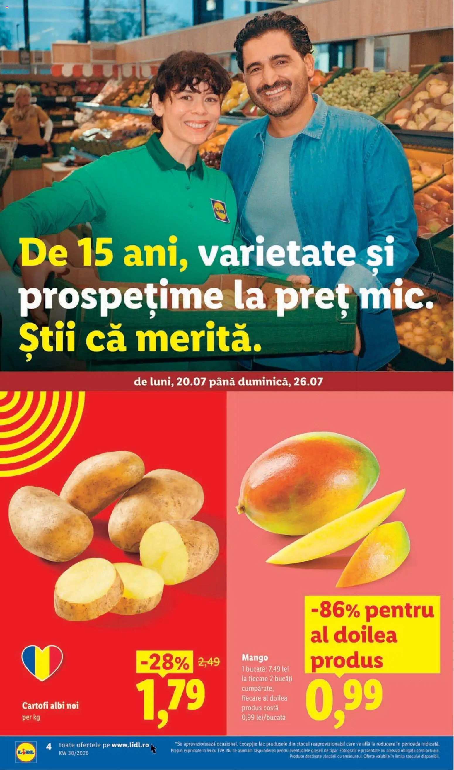 Noul catalog Lidl – valabil de la 20.07.2026 | Pagină: 4 | Produse: Cartofi, Mango
