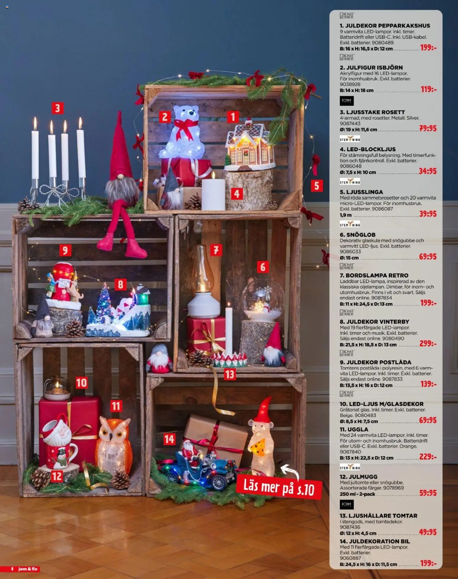 Jem & Fix reklamblad aktuell från 25/10/2026 | Sida: 8 | Produkter: Bordslampa, Ljusstake, Ljusslinga