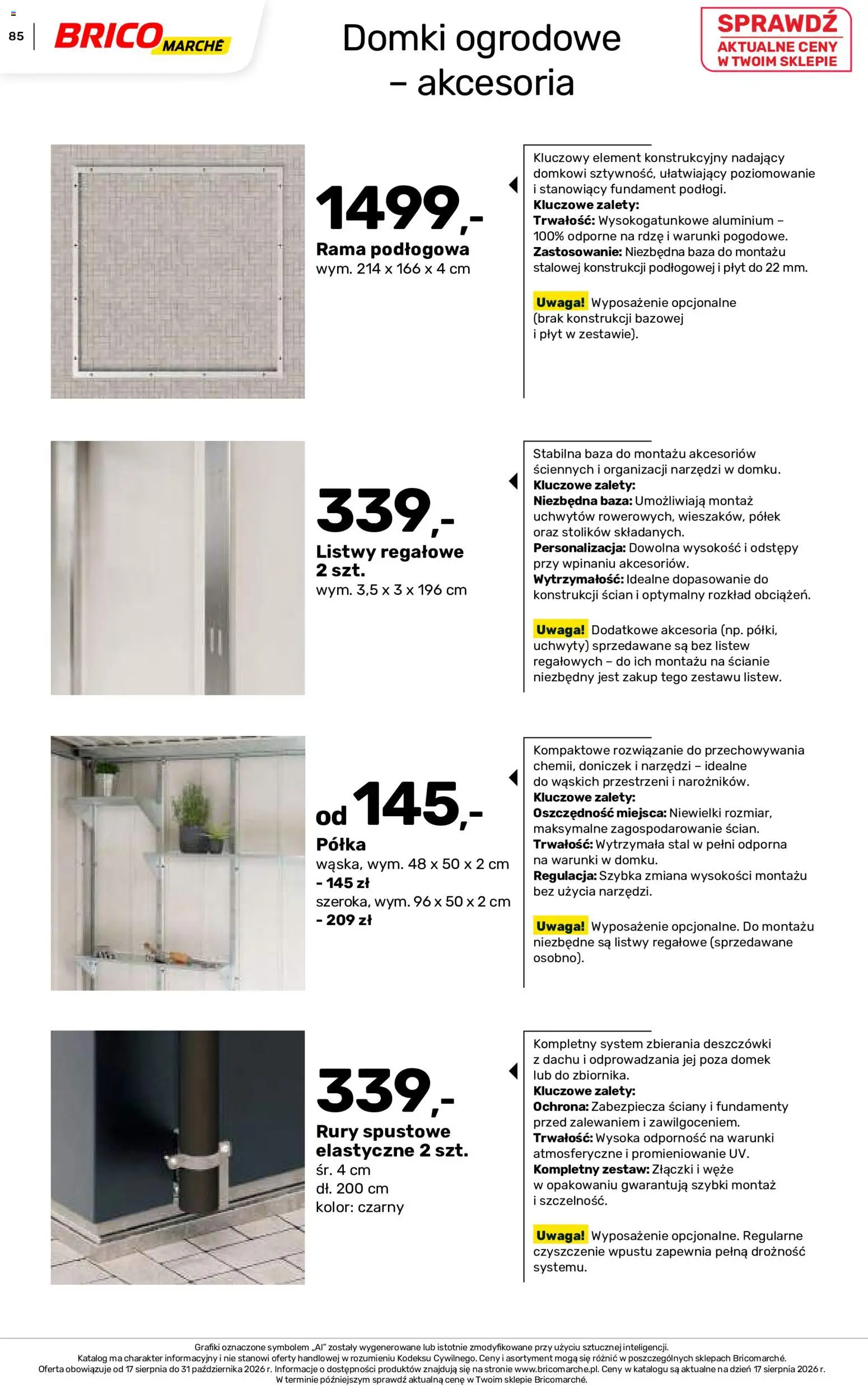Brico Marché gazetka - Jesienne Inspiracje od 17.08.2026 | Strona: 85 | Produkty: Rama, Półka