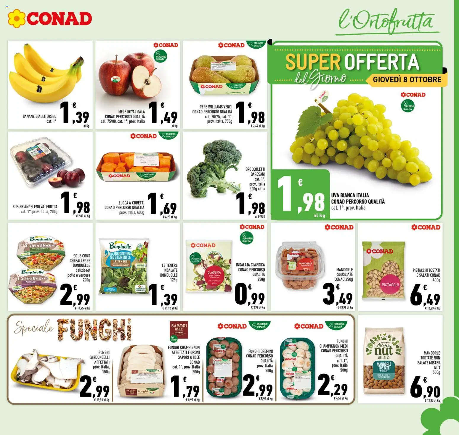 Volantino Conad del 07/10/2026 | Pagina: 7 | Prodotti: Pere, Insalata, Zucca, Cous cous