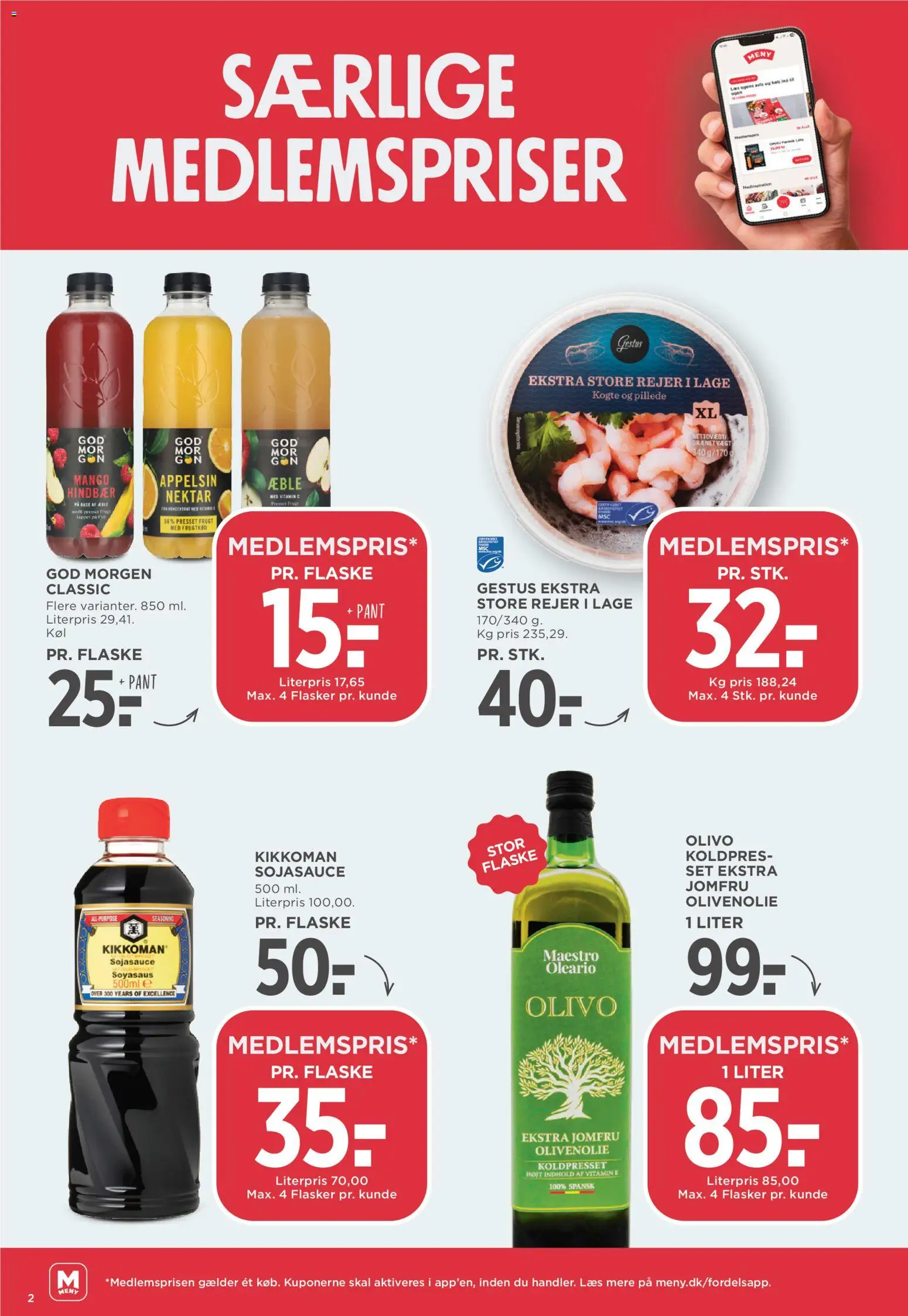 Meny tilbudsavis – gyldig fra 21/08/2026 | Side: 2 | Produkter: Mango, Hindbær, Rejer, Olivenolie