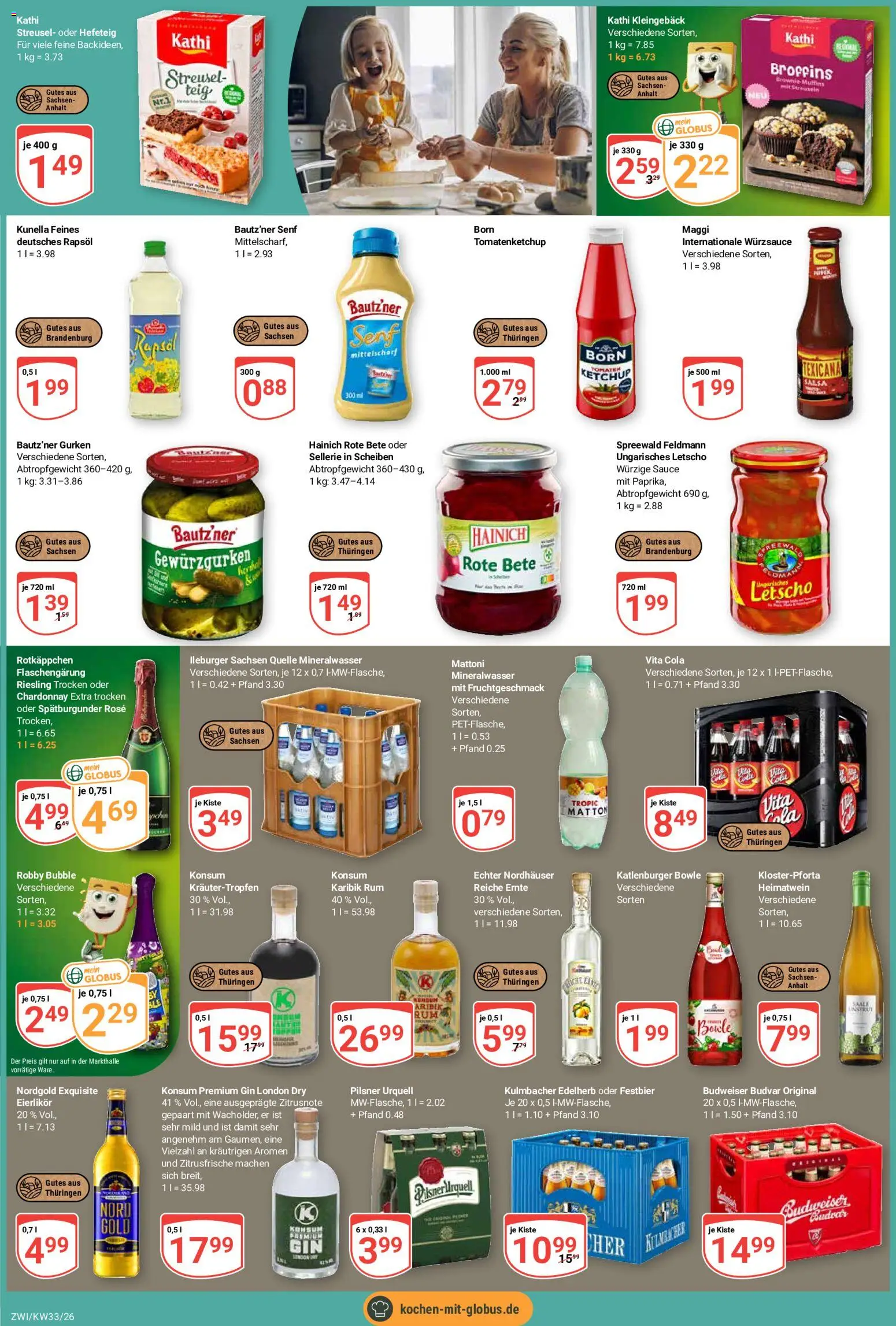 Globus Prospekt Zwickau – gültig ab 10.08.2026 | Seite: 6 | Produkte: Cola, Mineralwasser, Budweiser, Ketchup