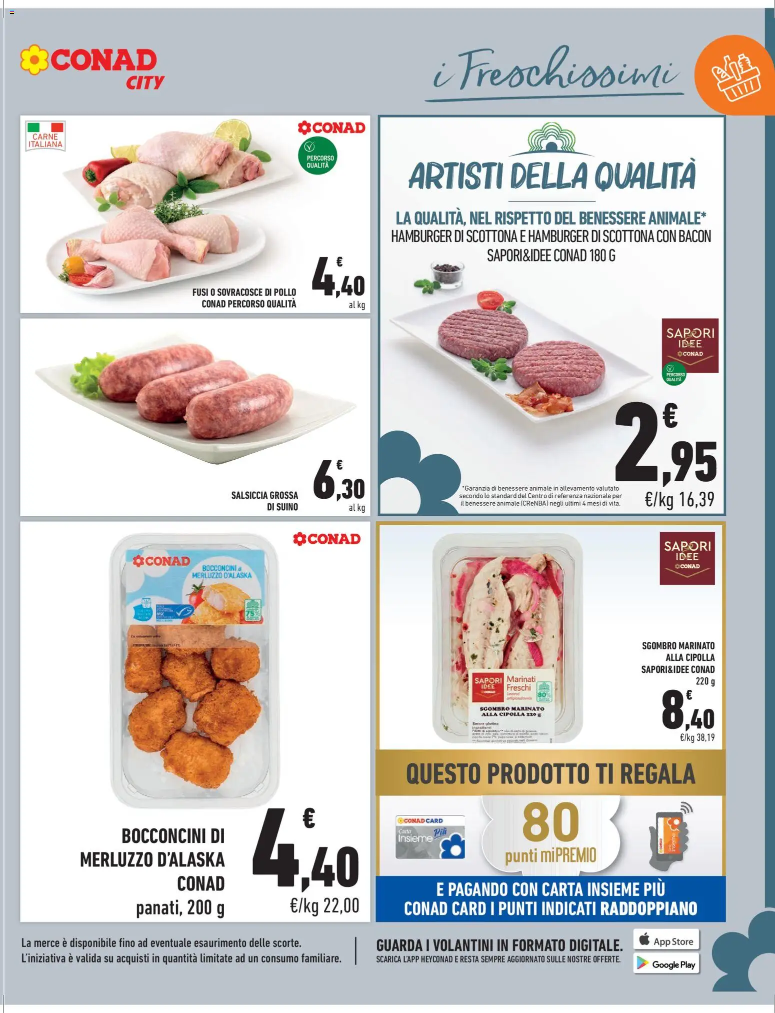 Volantino Conad del 13.03.2026 | Pagina: 7 | Prodotti: Merluzzo, Suino, Salsiccia, Sgombro