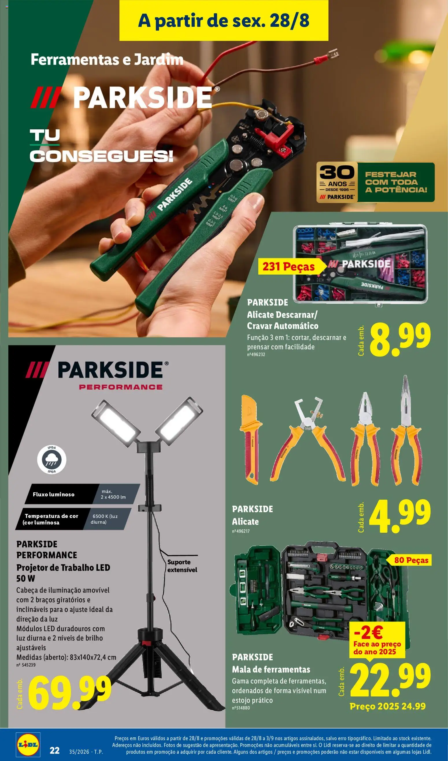 Lidl Novidades │ válido de 24/08/2026 | Página: 22 | Produtos: Alicate, Mala de ferramentas, Ferramentas, Projetor