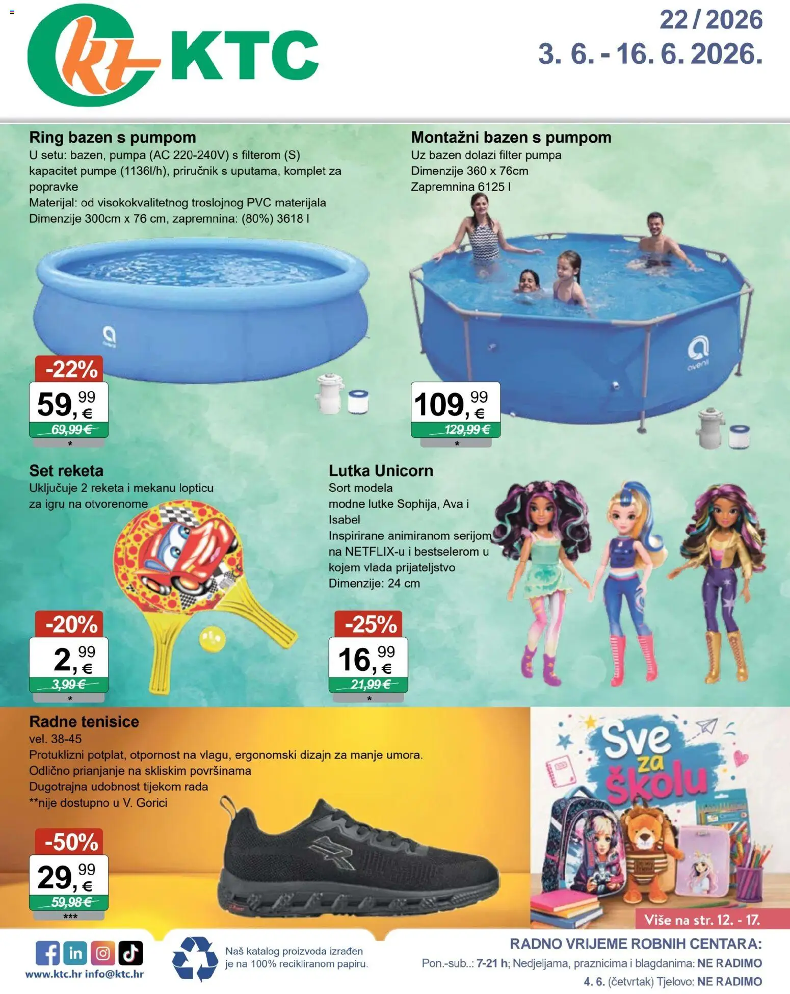 KTC katalog | vrijedi od 03.06.2026 | Stranica: 1 | Proizvodi: Lutka, Lutke, Bazen, Tenisice