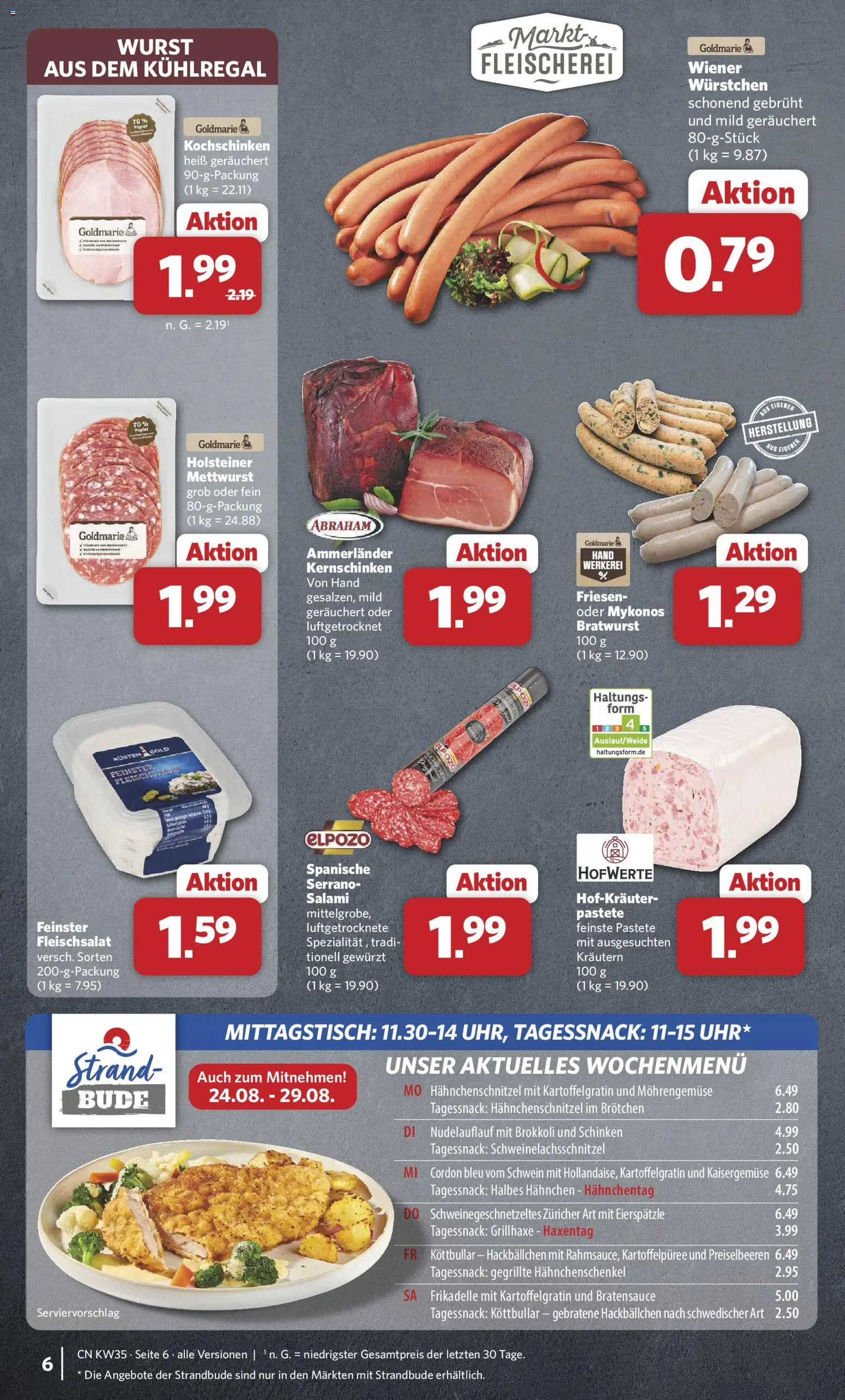 Combi Prospekt – gültig ab 24.08.2026 | Seite: 6 | Produkte: Bratwurst, Preiselbeeren, Brokkoli, Wurst