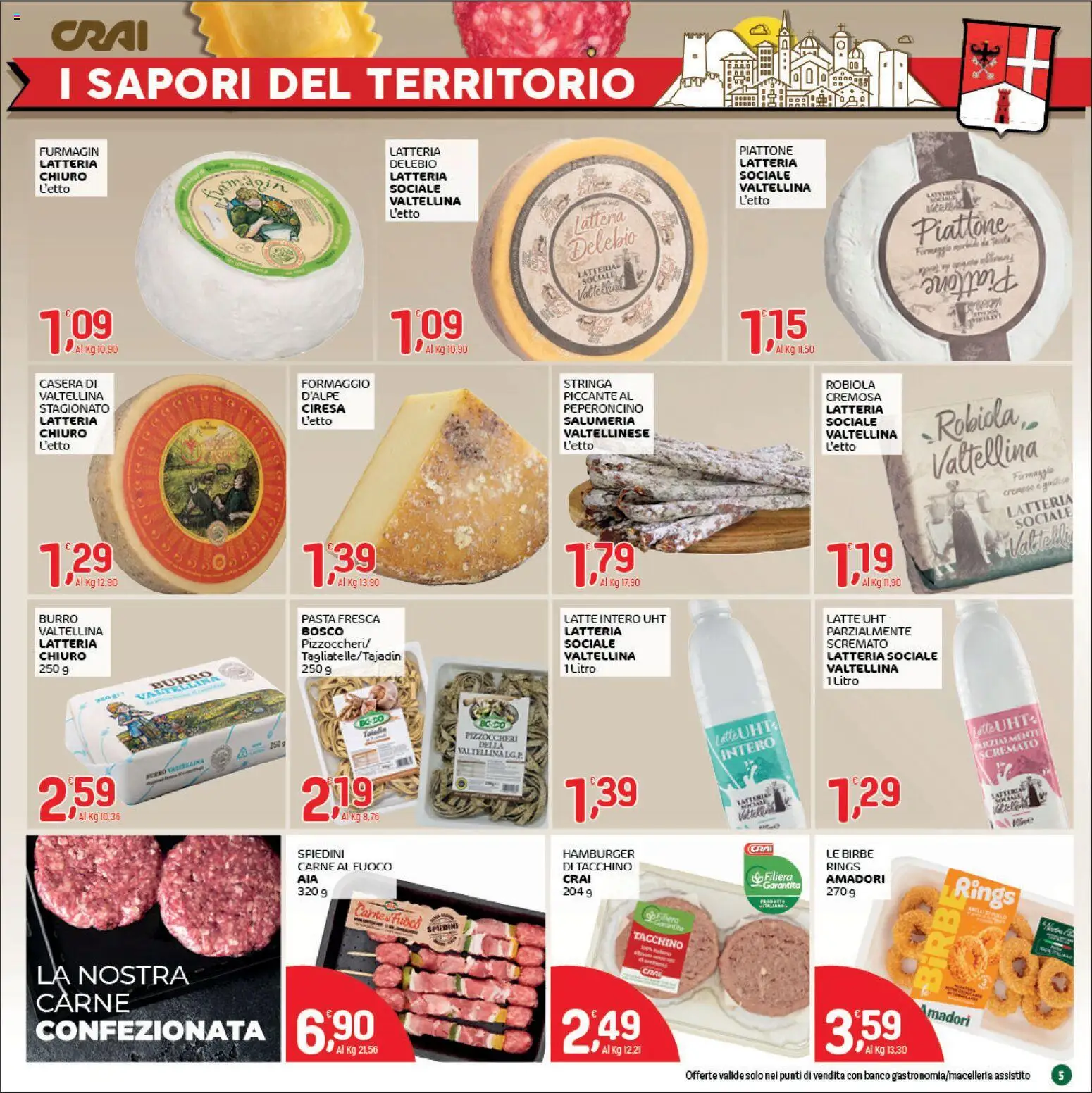 Volantino CRAI del 15/10/2026 | Pagina: 5 | Prodotti: Tacchino, Formaggio, Carne, Robiola