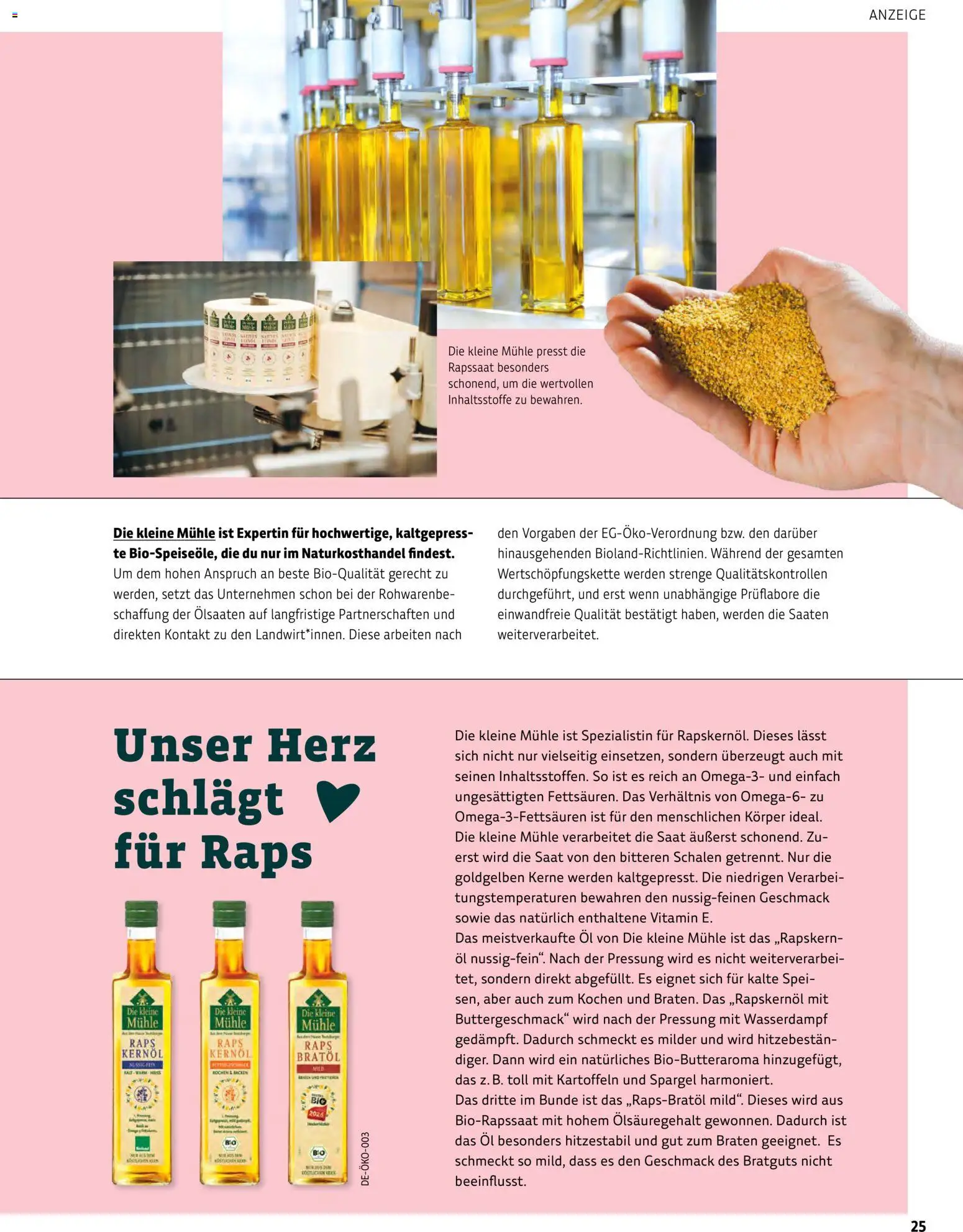 Denns BioMarkt Kreo Magazin – gültig ab 17.07.2026 | Seite: 25 | Produkte: Mühle, Öl, Spargel, Kartoffeln