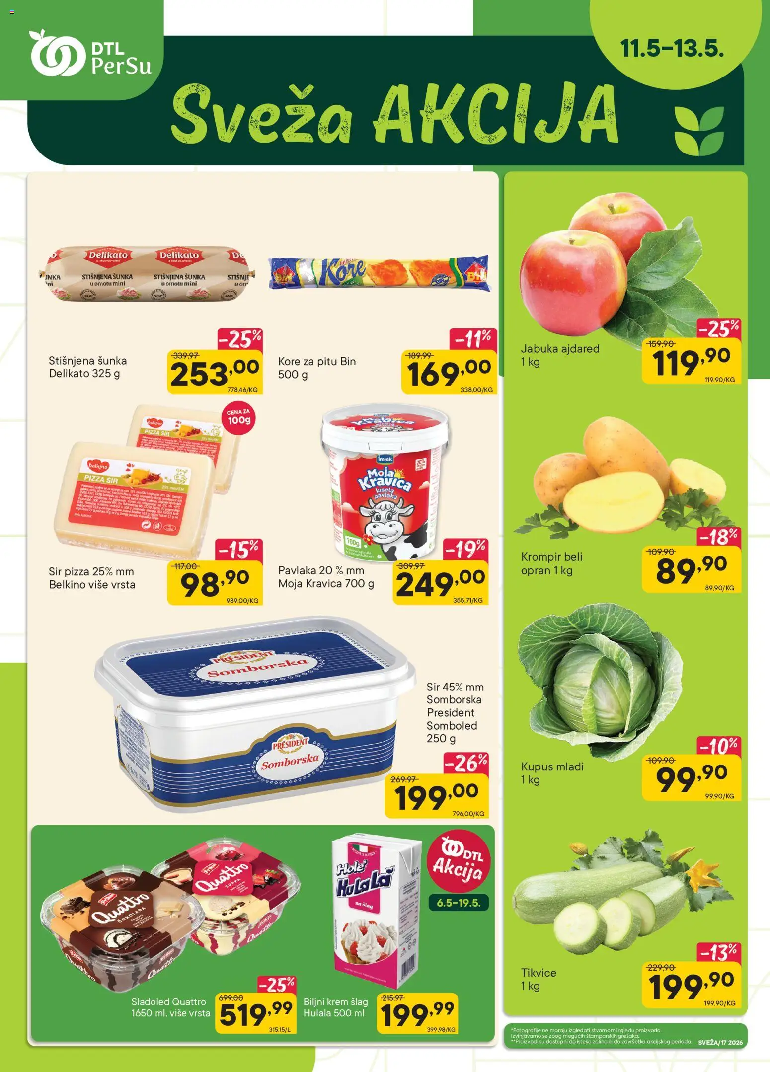 PerSu katalog - važi od 11.05.2026 | Strana: 1 | Proizvode: Krompir, Kupus, Čokolada, Pavlaka