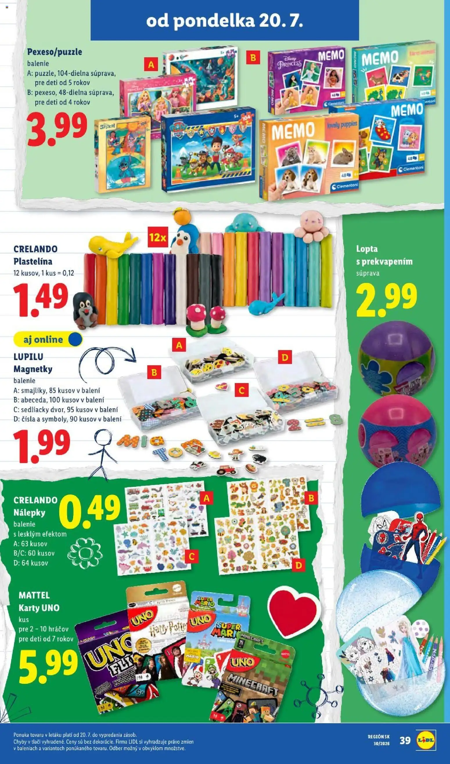 Nové Lidl akcie – leták je platný od 20.07.2026 | Strana: 65 | Produkty: Lopta