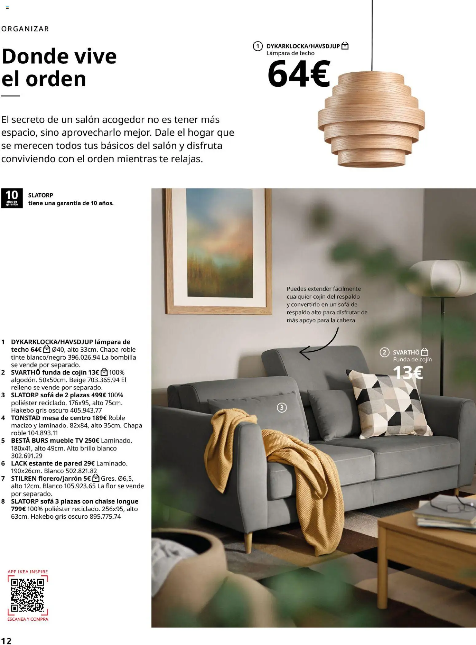 IKEA - Salones │ válido desde el 01/09/2026 | Página: 12 | Productos: Funda, Bombilla, Estante, Mesa