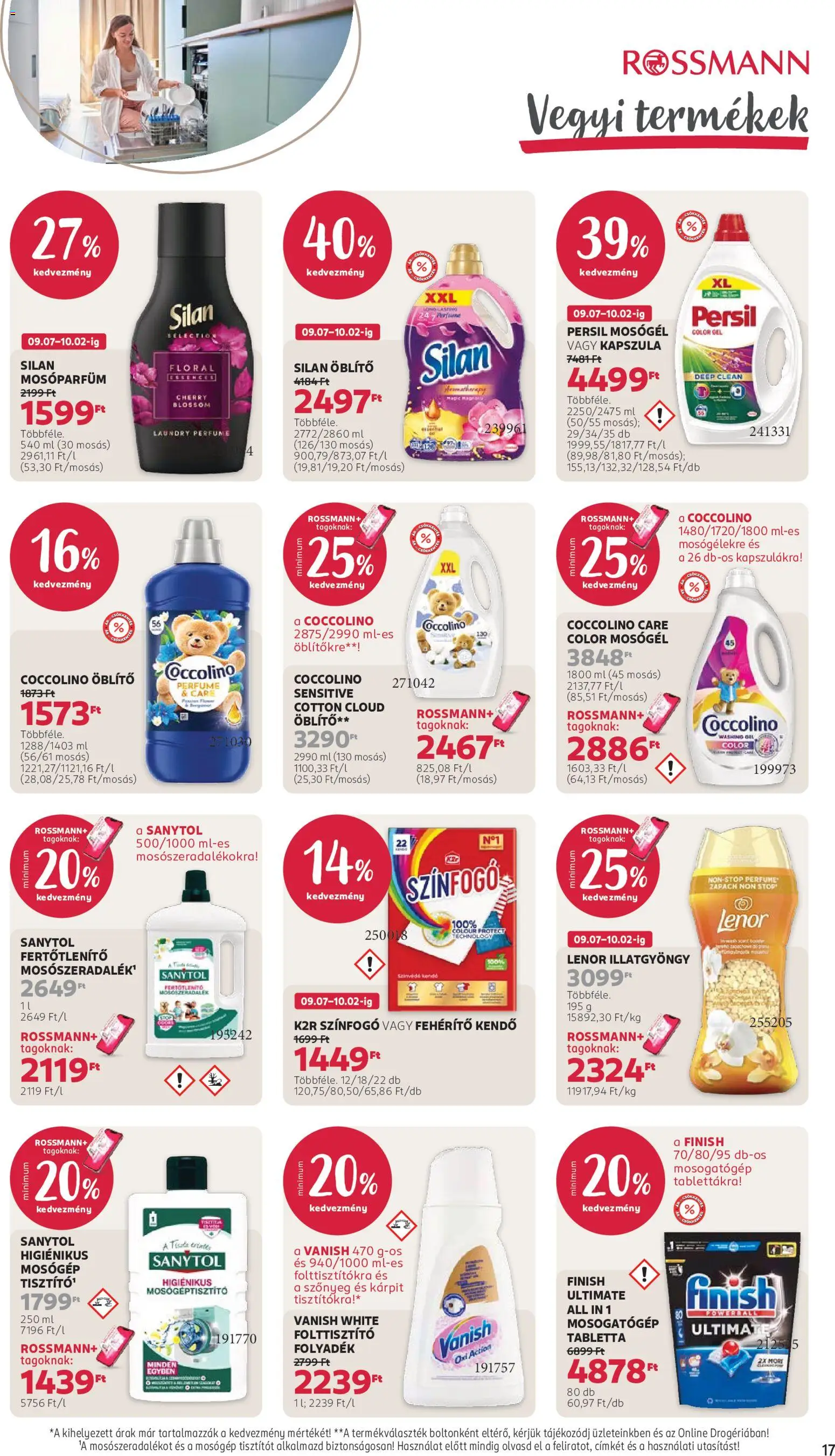 Rossmann akciós ujság - amely érvényes a következő dátumtól: 2026.09.07. | Oldal: 19 | Termékek: Kapszula, Lenor, Mosógép, Silan