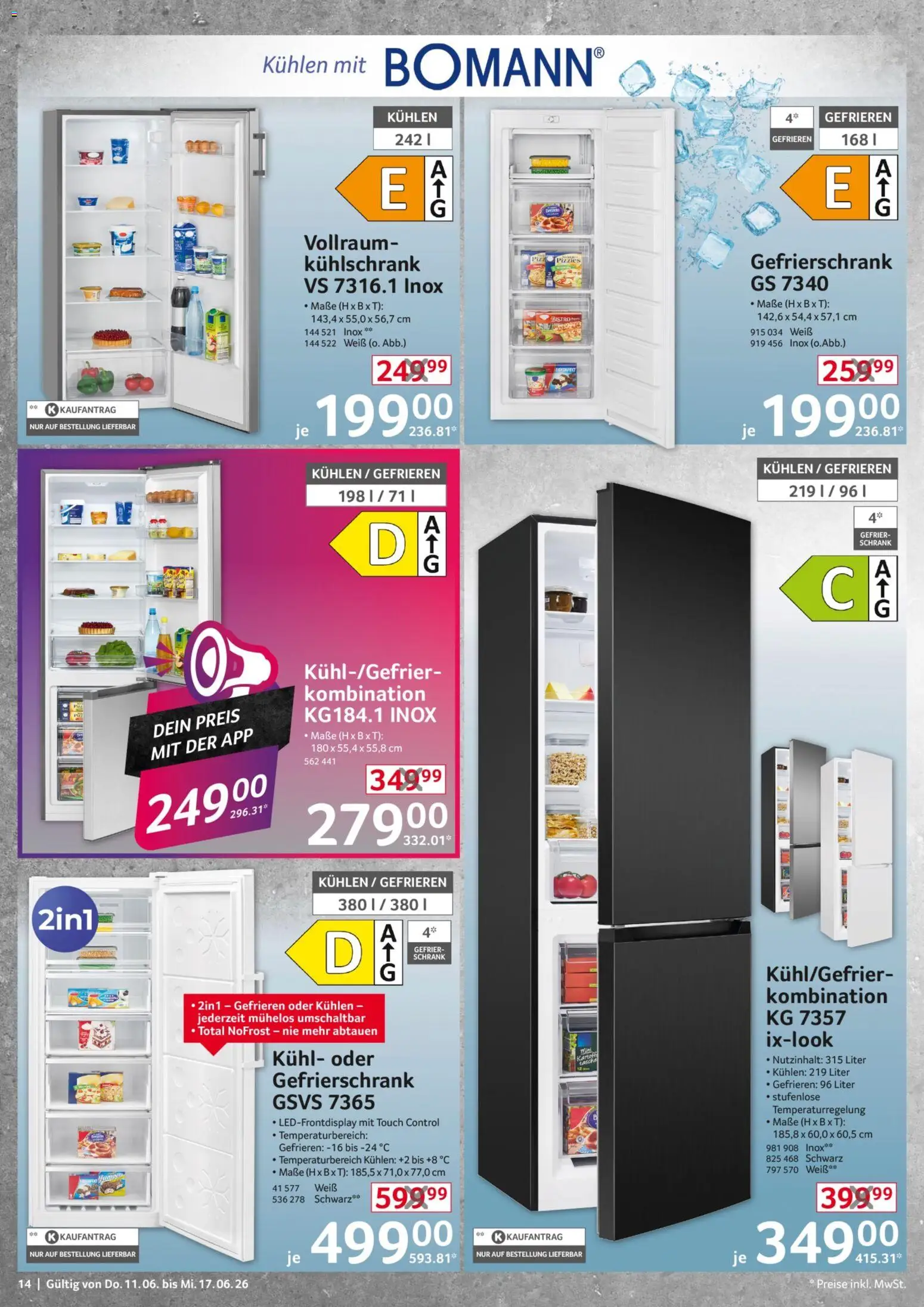 Selgros Non Food – gültig ab 11.06.2026 | Seite: 14 | Produkte: Tasche, Gefrierschrank, Schrank, Kühlschrank