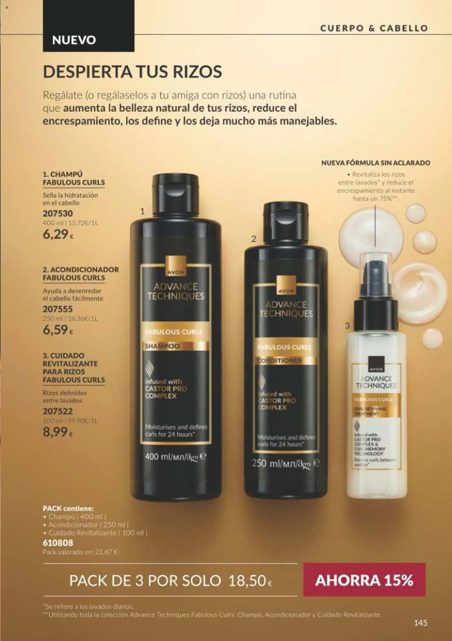 Catálogo AVON Black Friday │ válido desde el 01/11/2026 | Página: 145 | Productos: Champú, Acondicionador