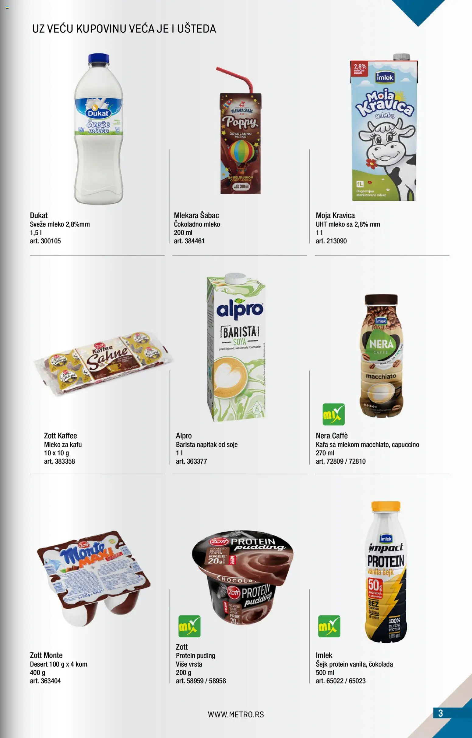 Metro katalog - važi od 01.11.2026 | Strana: 3 | Proizvode: Protein, Čokoladno mleko, Puding, Čokolada