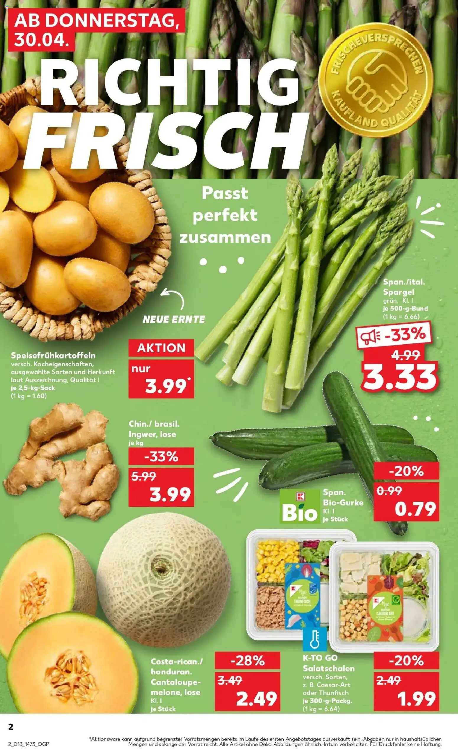Prospekt Kaufland ab 30.04.2026 » Angebote Online zum Blättern | Seite: 2 | Produkte: Thunfisch, Spargel