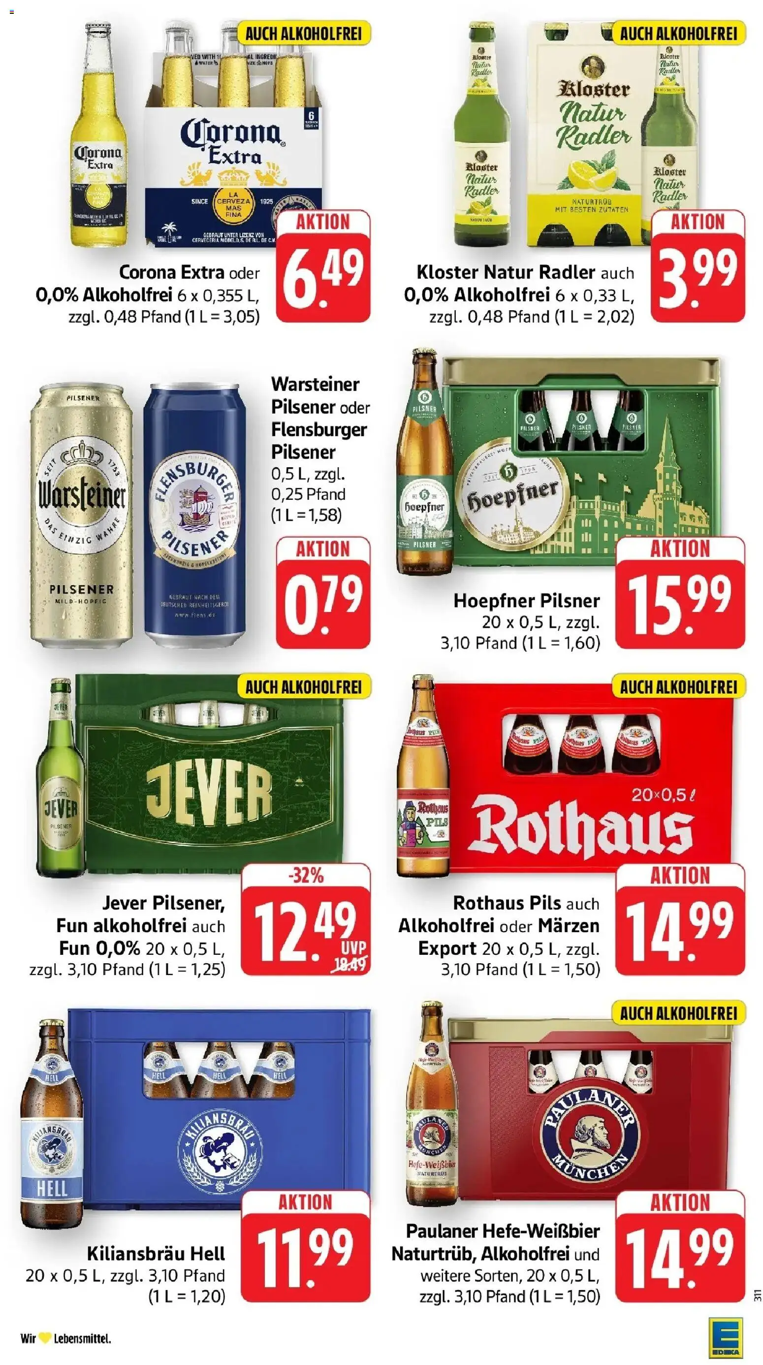Edeka Prospekt Karlsbad-Langensteinbach (ab 31.08.2026) » Angebote Online | Seite: 33 | Produkte: Flensburger, Radler, Warsteiner, Paulaner