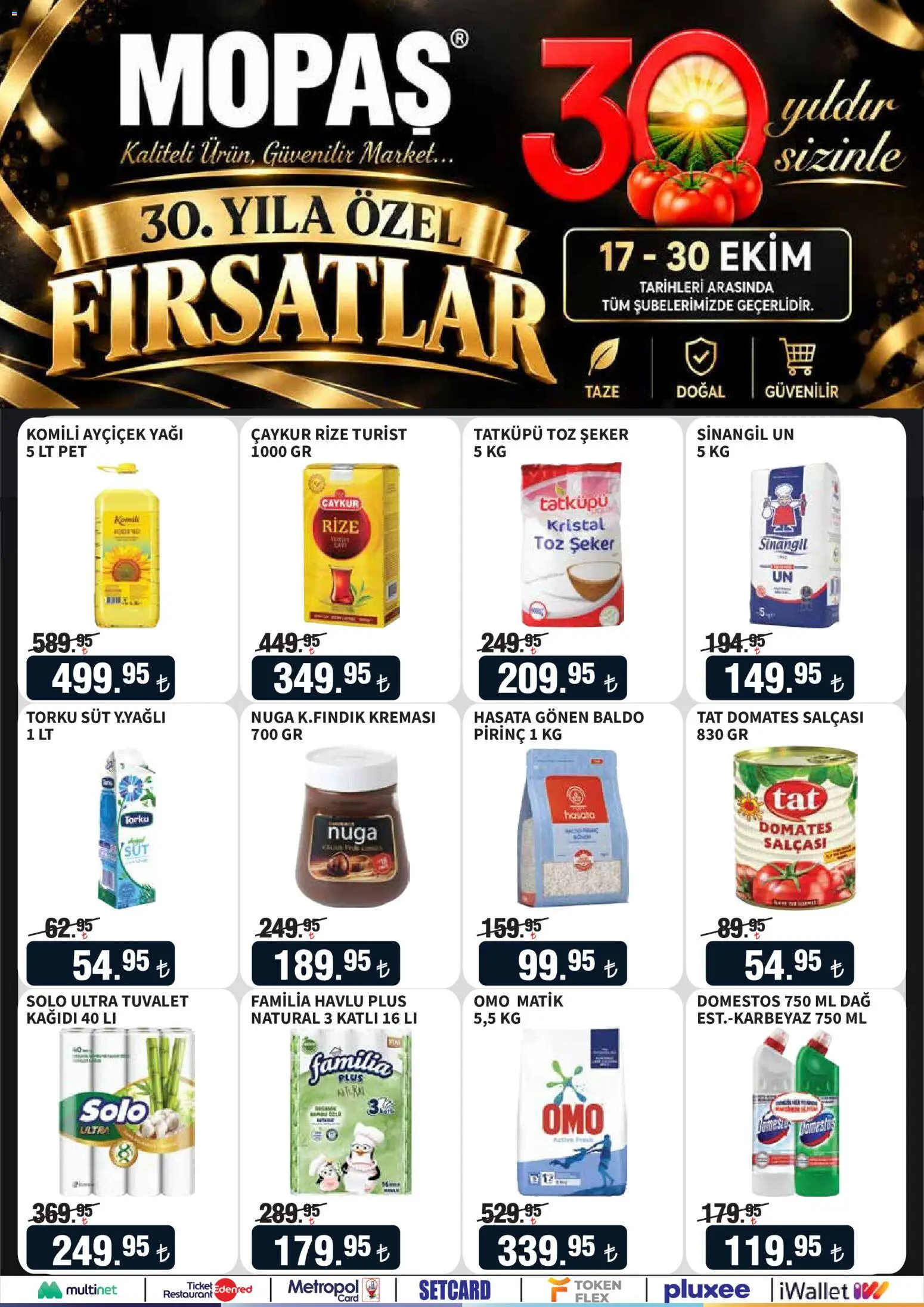 Mopaş Katalog - 17 Ekim 2026 tarihinden itibaren geçerlidir | Sayfa: 1 | Ürünler: Domates, Pirinç, Şeker, Toz şeker