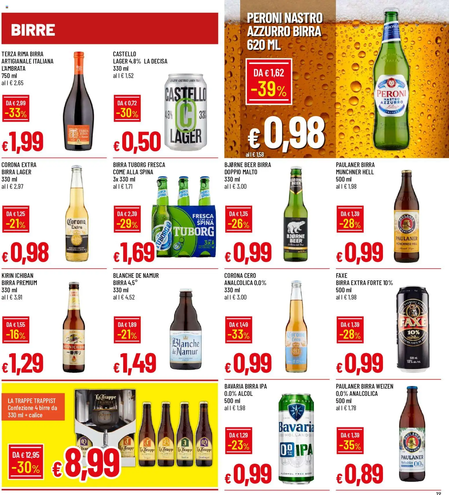 Volantino Galassia del 08/10/2026 | Pagina: 19 | Prodotti: Birra Tuborg, Alcol, Pesca, Corona Extra