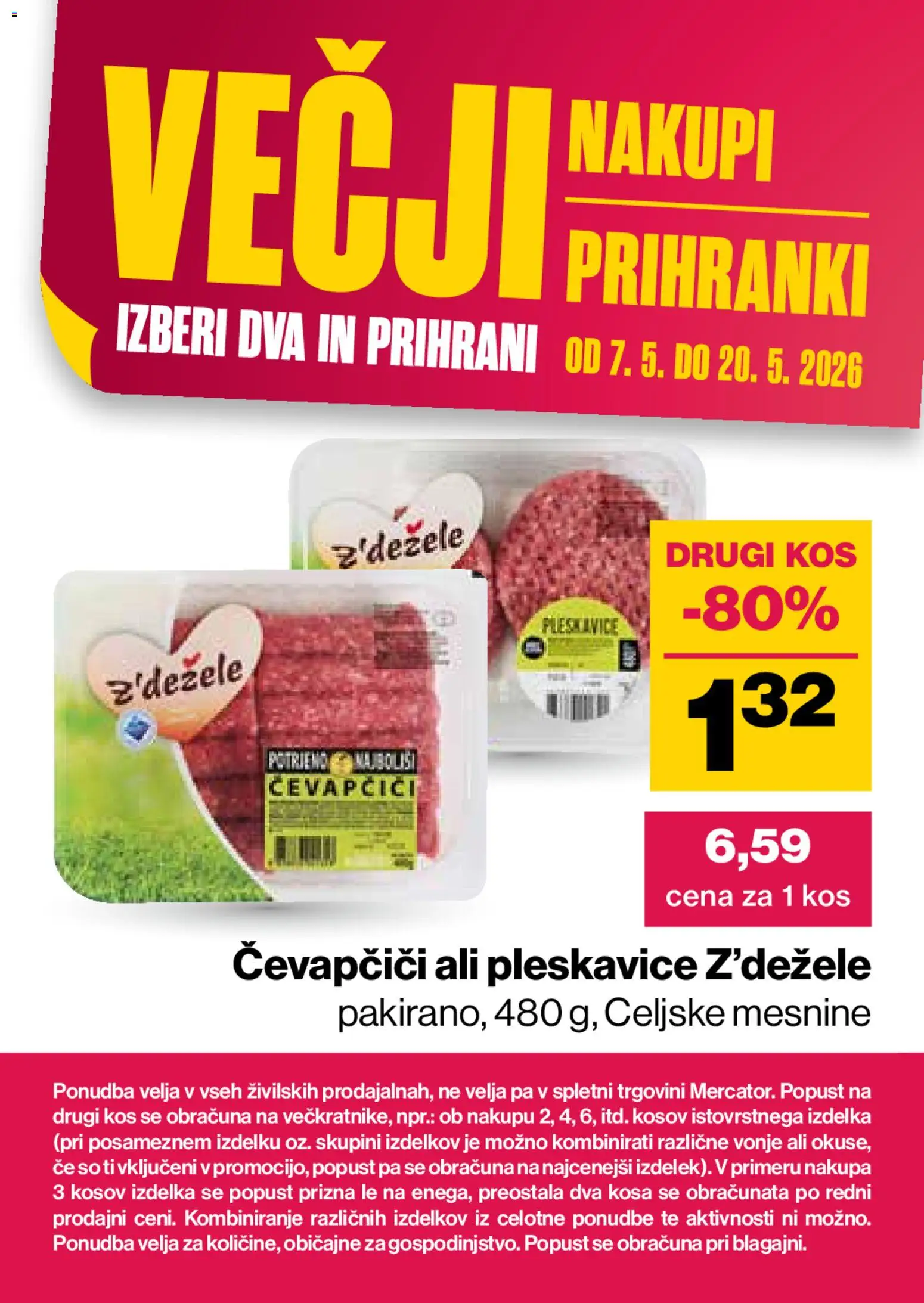 Novi Mercator katalog ponudbe – veljaven od 07.05.2026 | Stran: 2 | Izdelki: Čevapčiči, Pleskavice, Kos