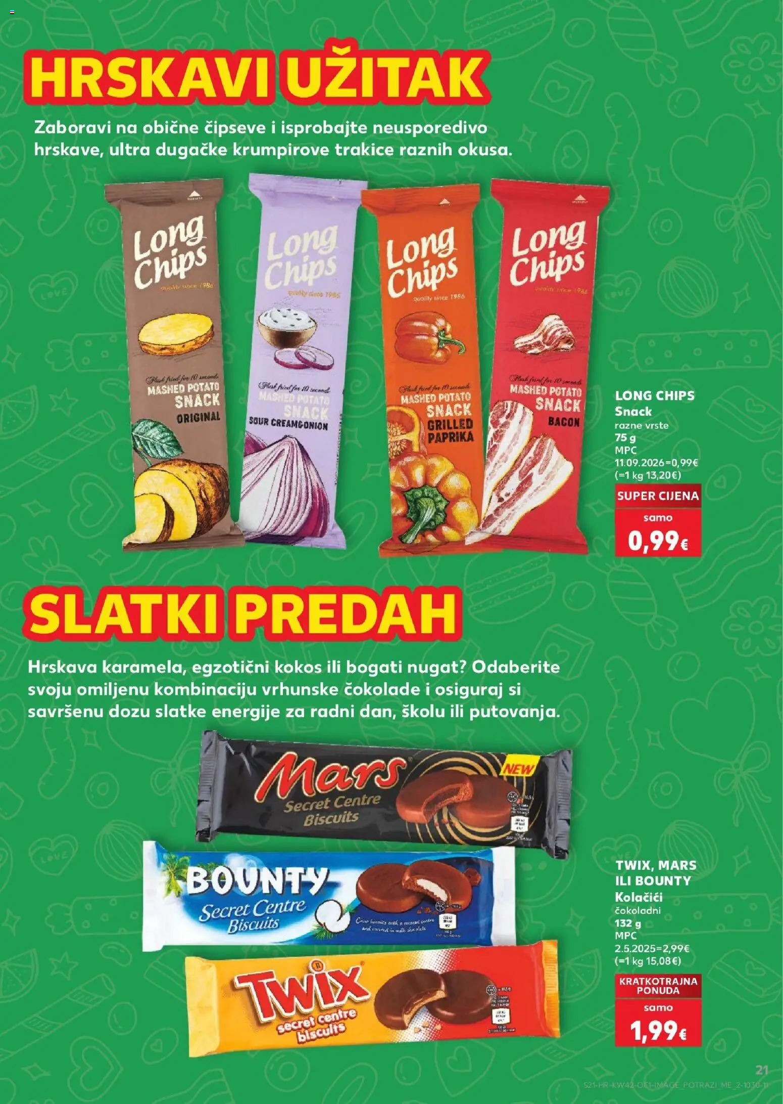 Kaufland katalog | vrijedi od 14.10.2026 | Stranica: 21 | Proizvodi: Chips, Paprika, Kolačići, Kokos